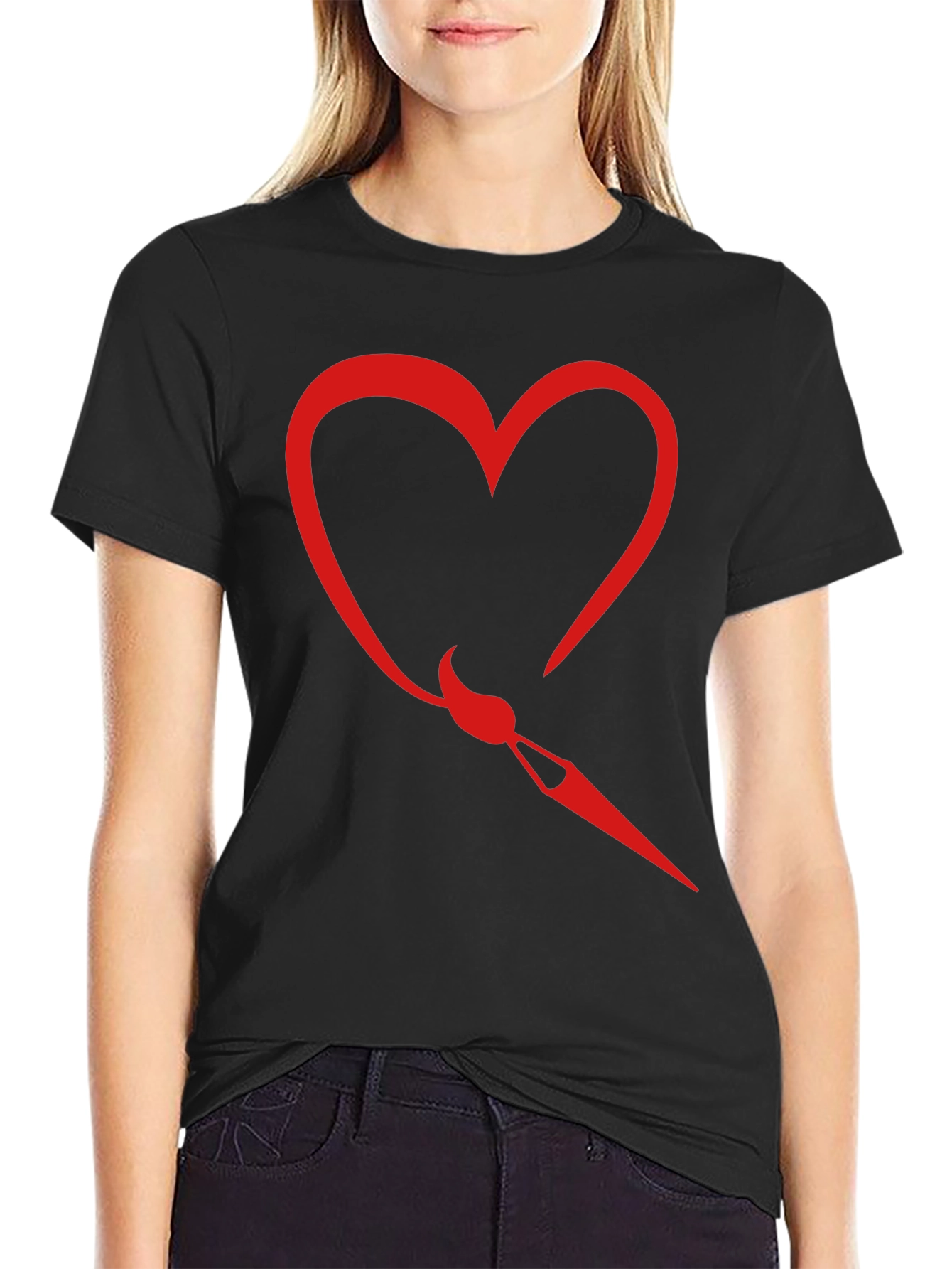 Heart & Paintbrush Graphic Tee - Black