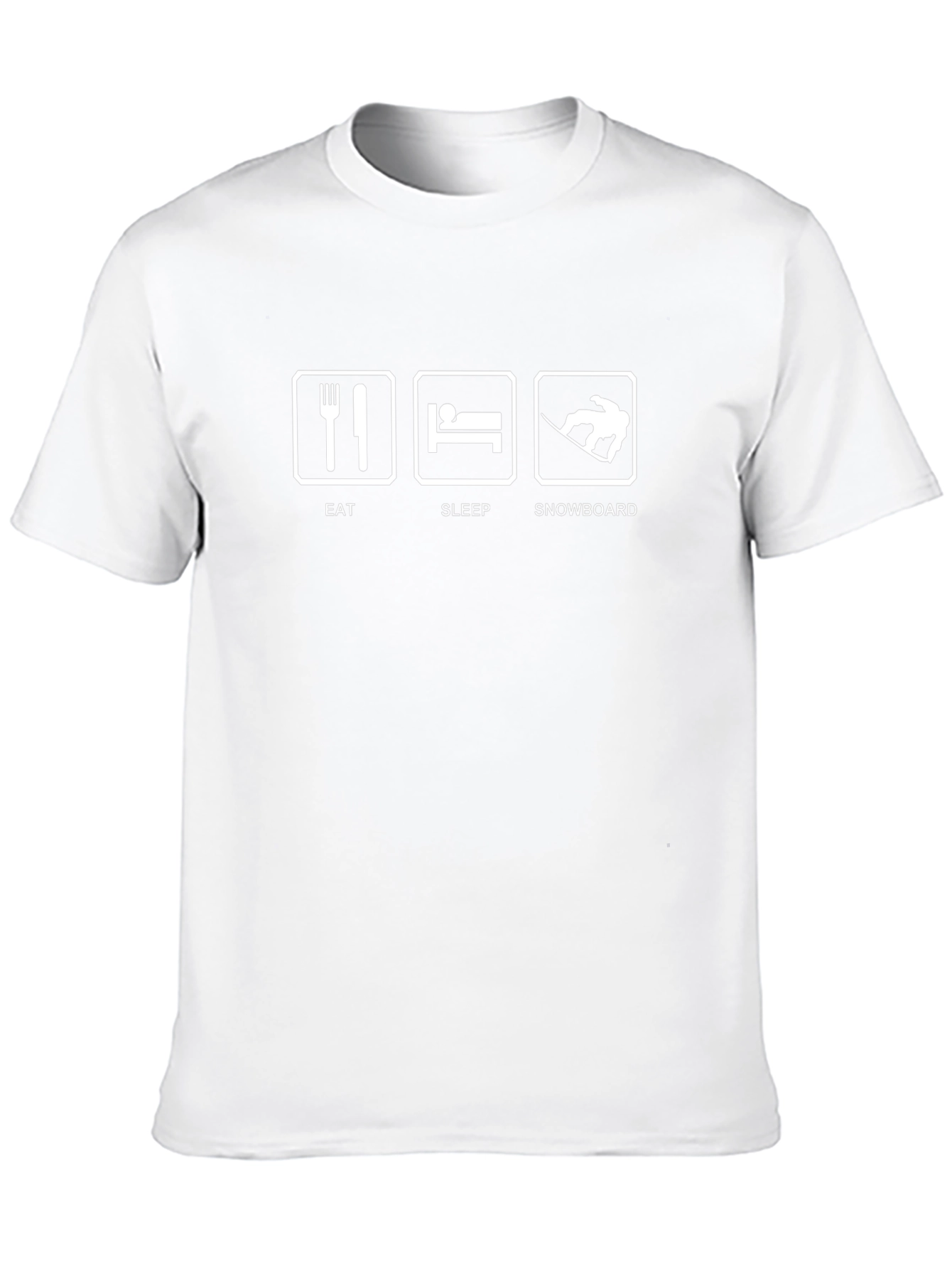 Eat Sleep Snowboard Black Graphic T-Shirt