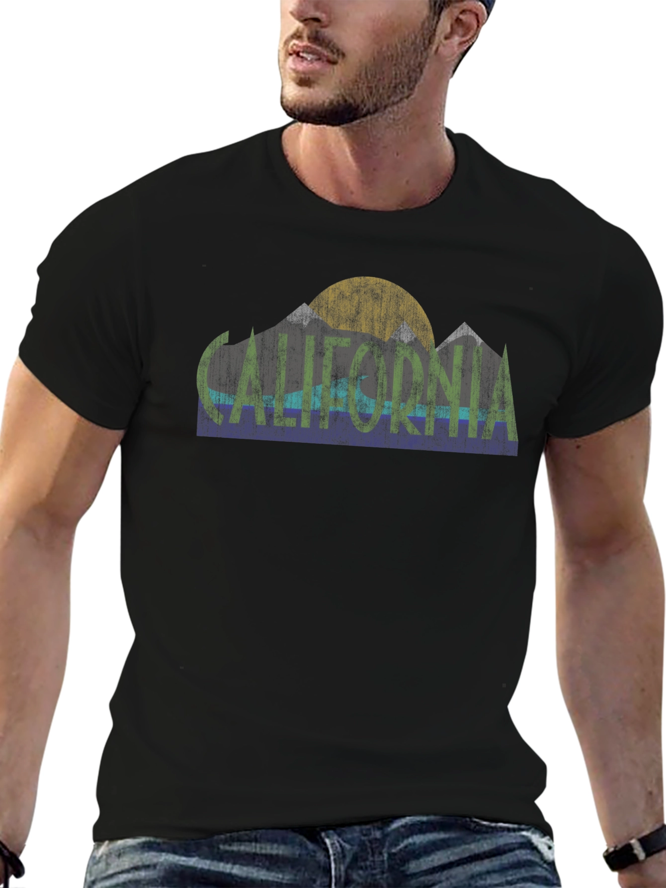 California Graphic Tee - Retro Mountain Design