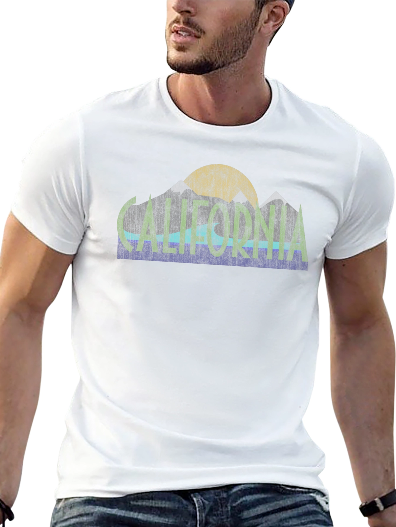 California Graphic Tee - Retro Mountain Design