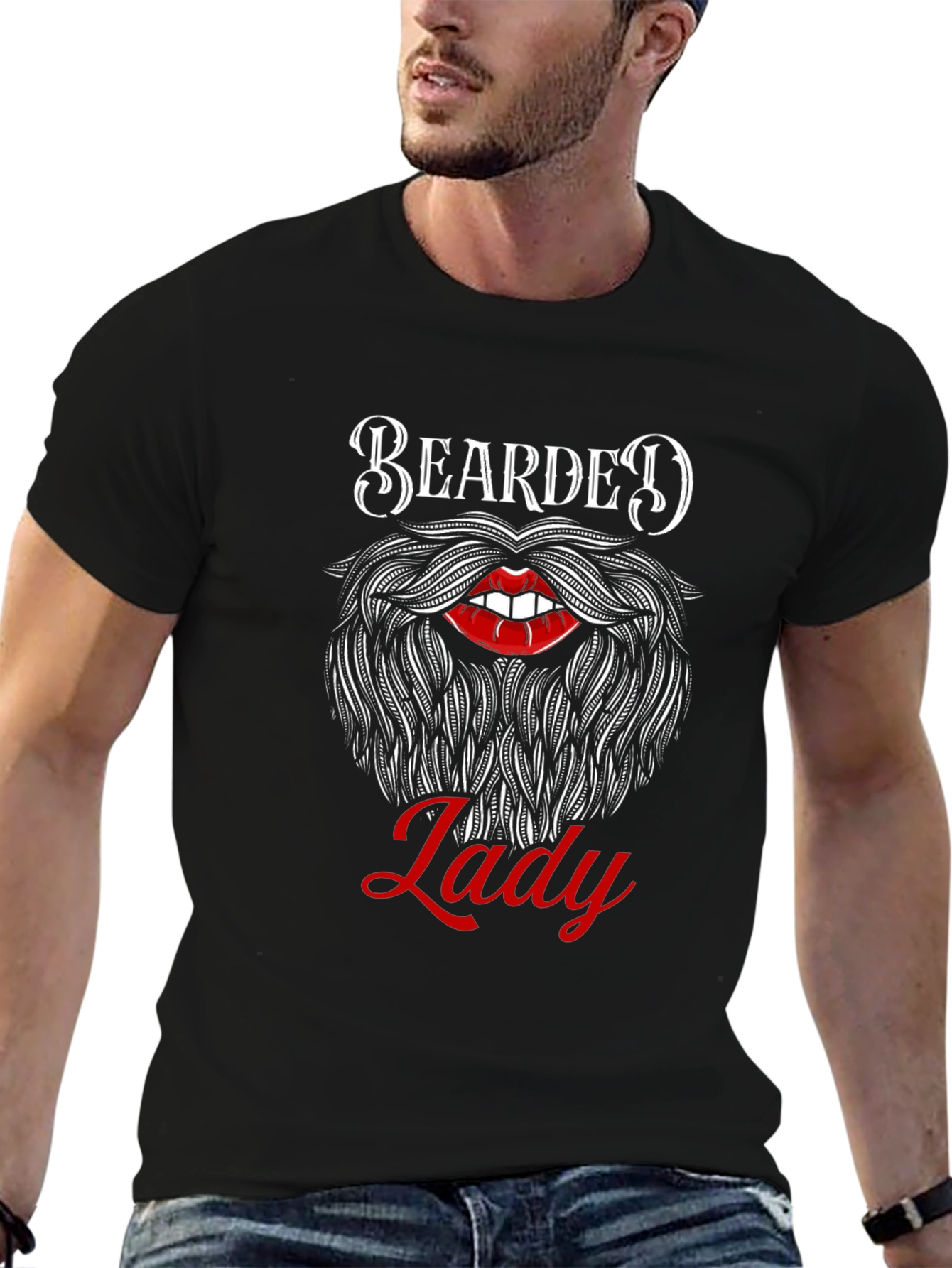 Bearded Lady Graphic Tee - Unique Funny Design