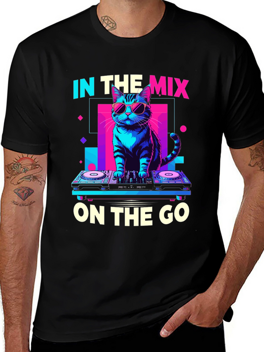 DJ Cat Graphic Tee - In The Mix On The Go