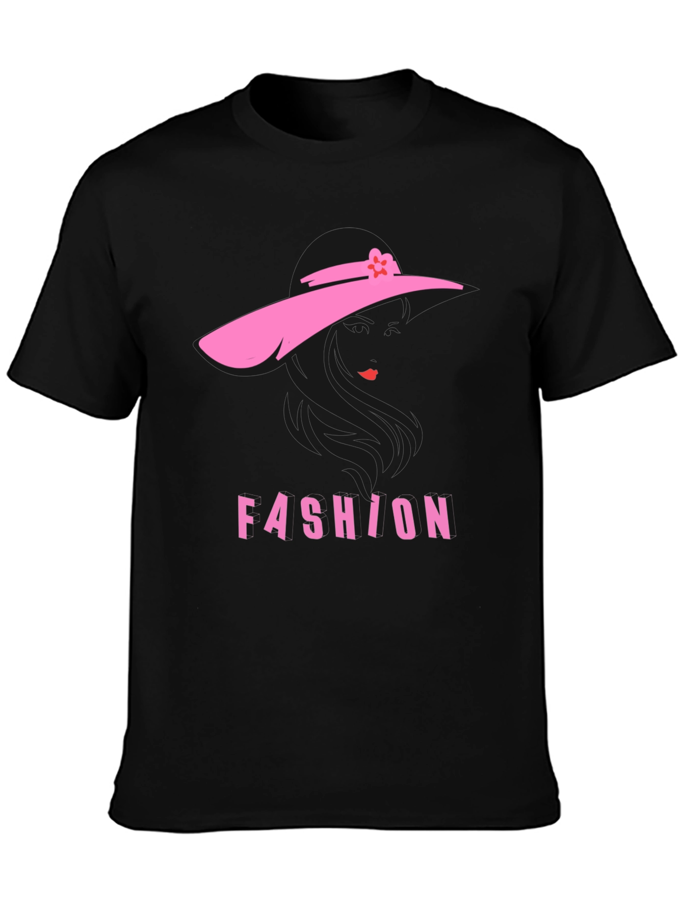 Stylish Fashion T-Shirt - Pink Silhouette Design