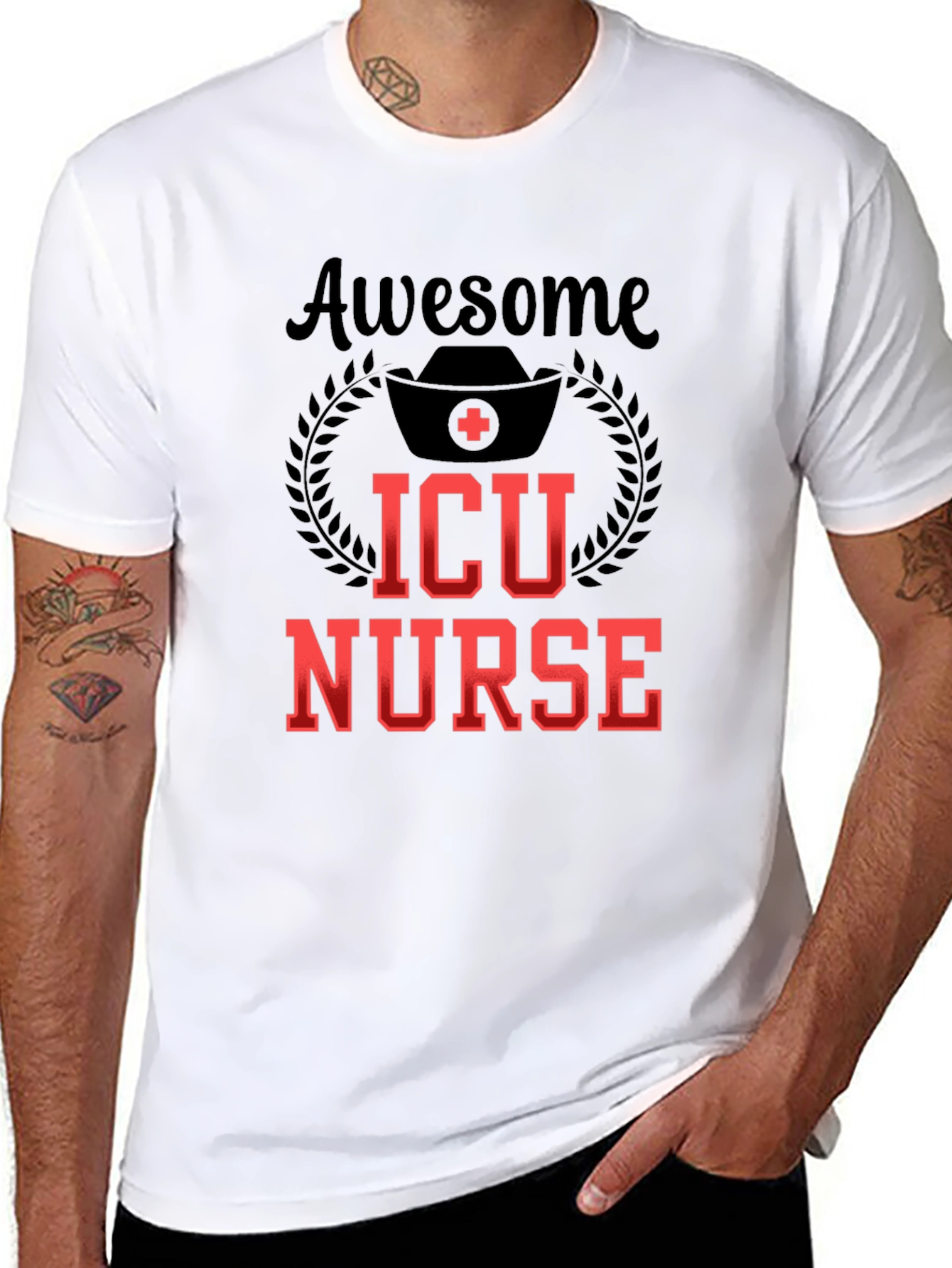 Awesome ICU Nurse Graphic Tee - Black