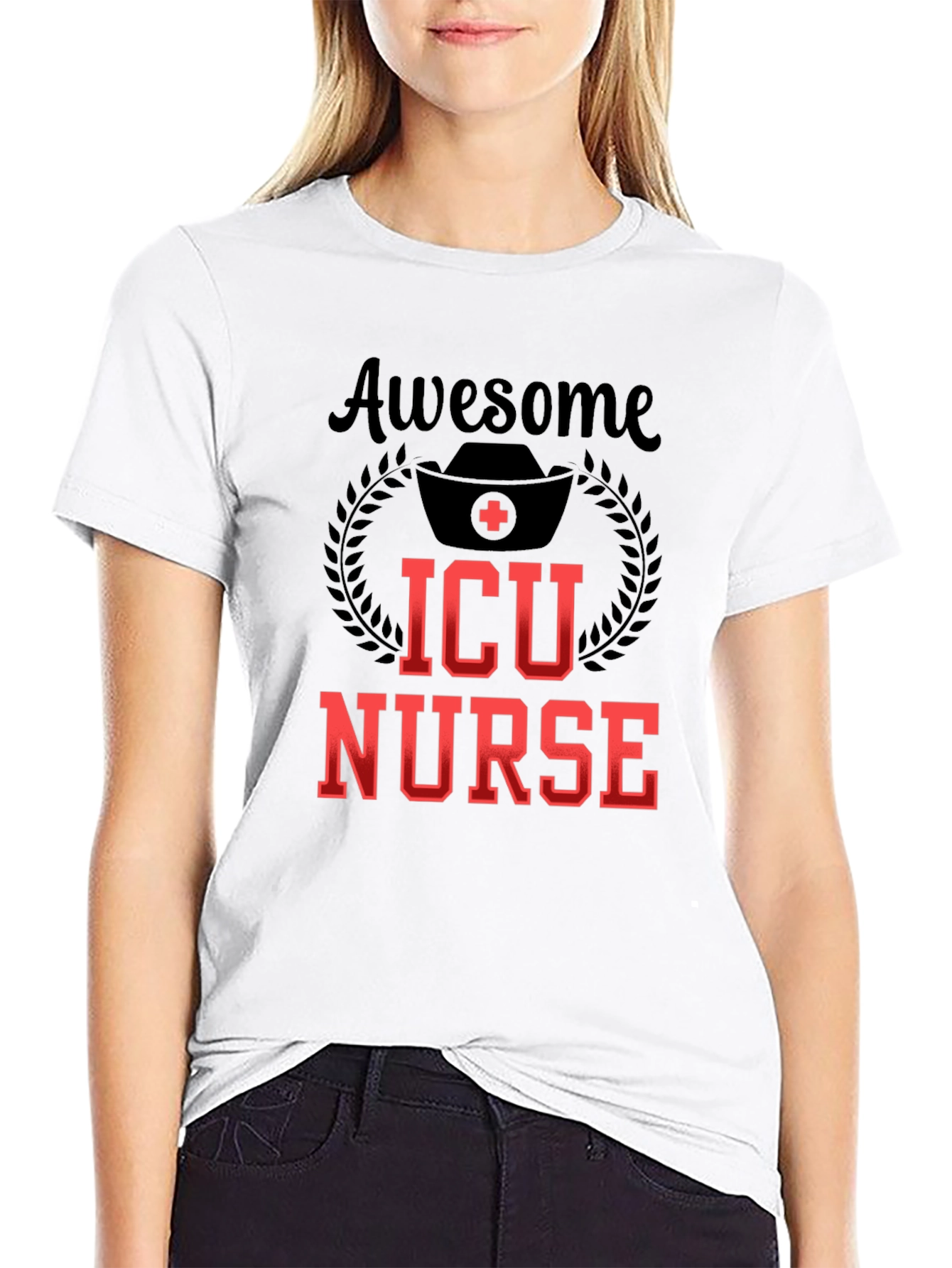 Awesome ICU Nurse Graphic Tee - Black