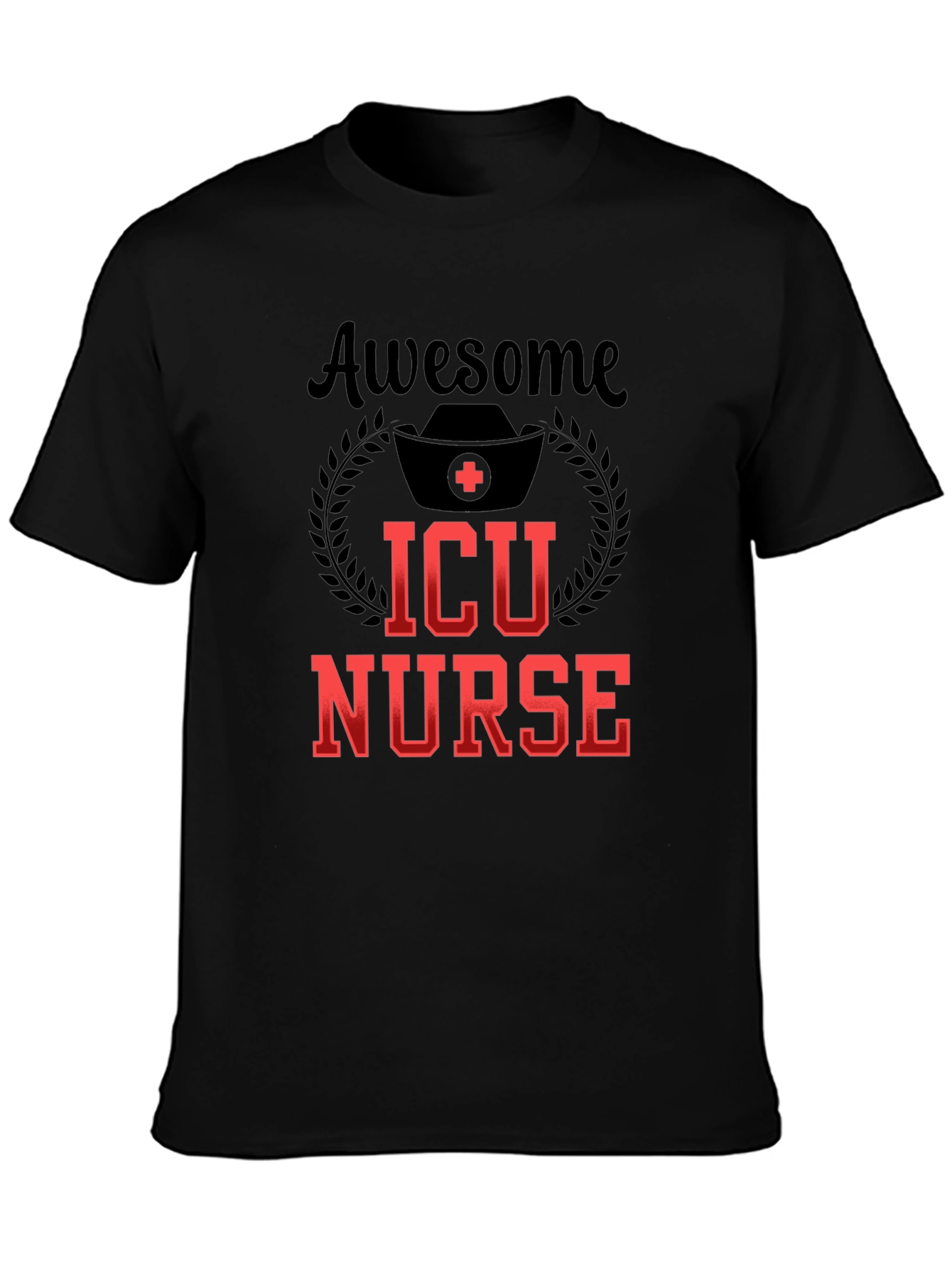 Awesome ICU Nurse Graphic Tee - Black