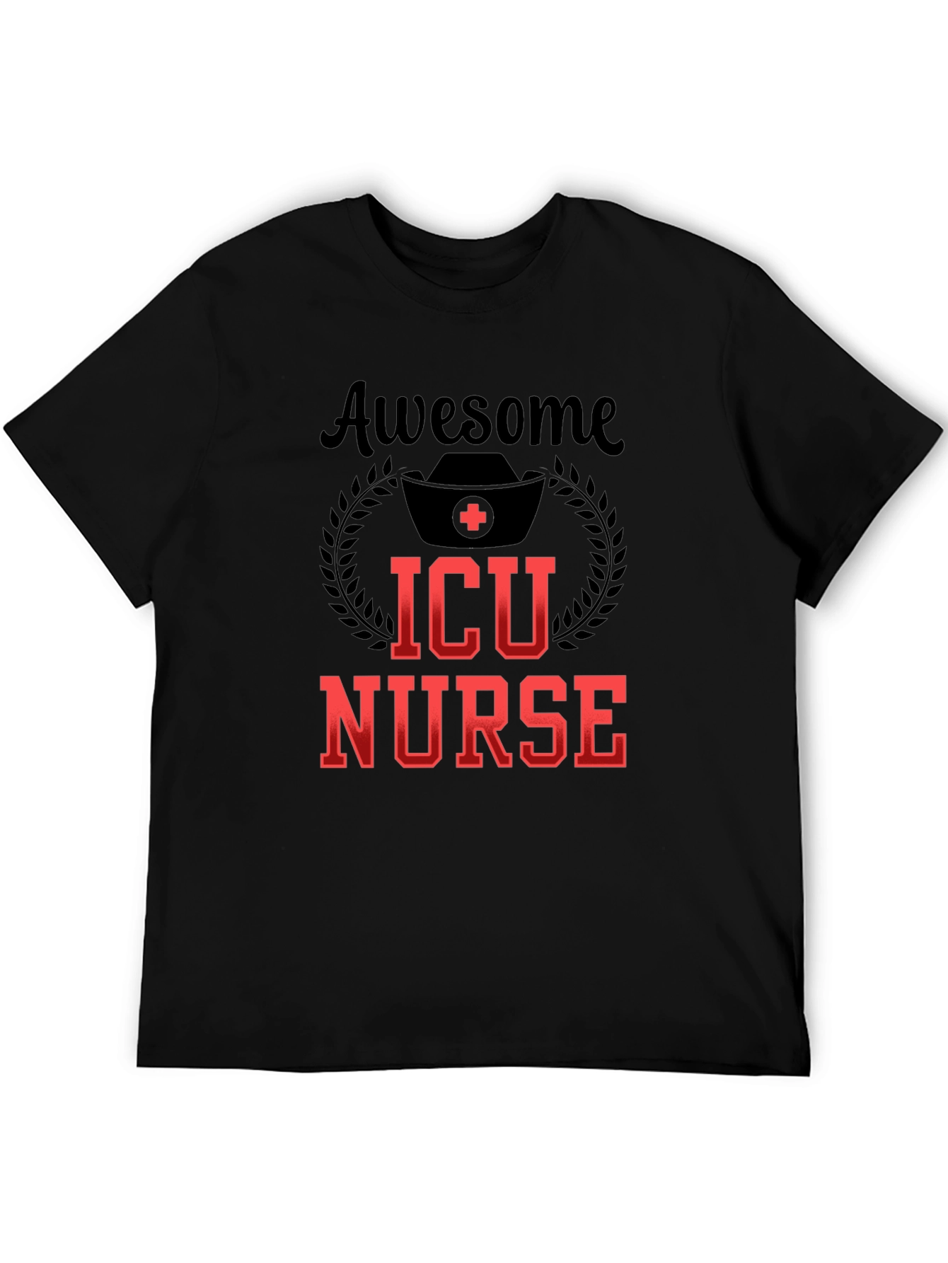 Awesome ICU Nurse Graphic Tee - Black