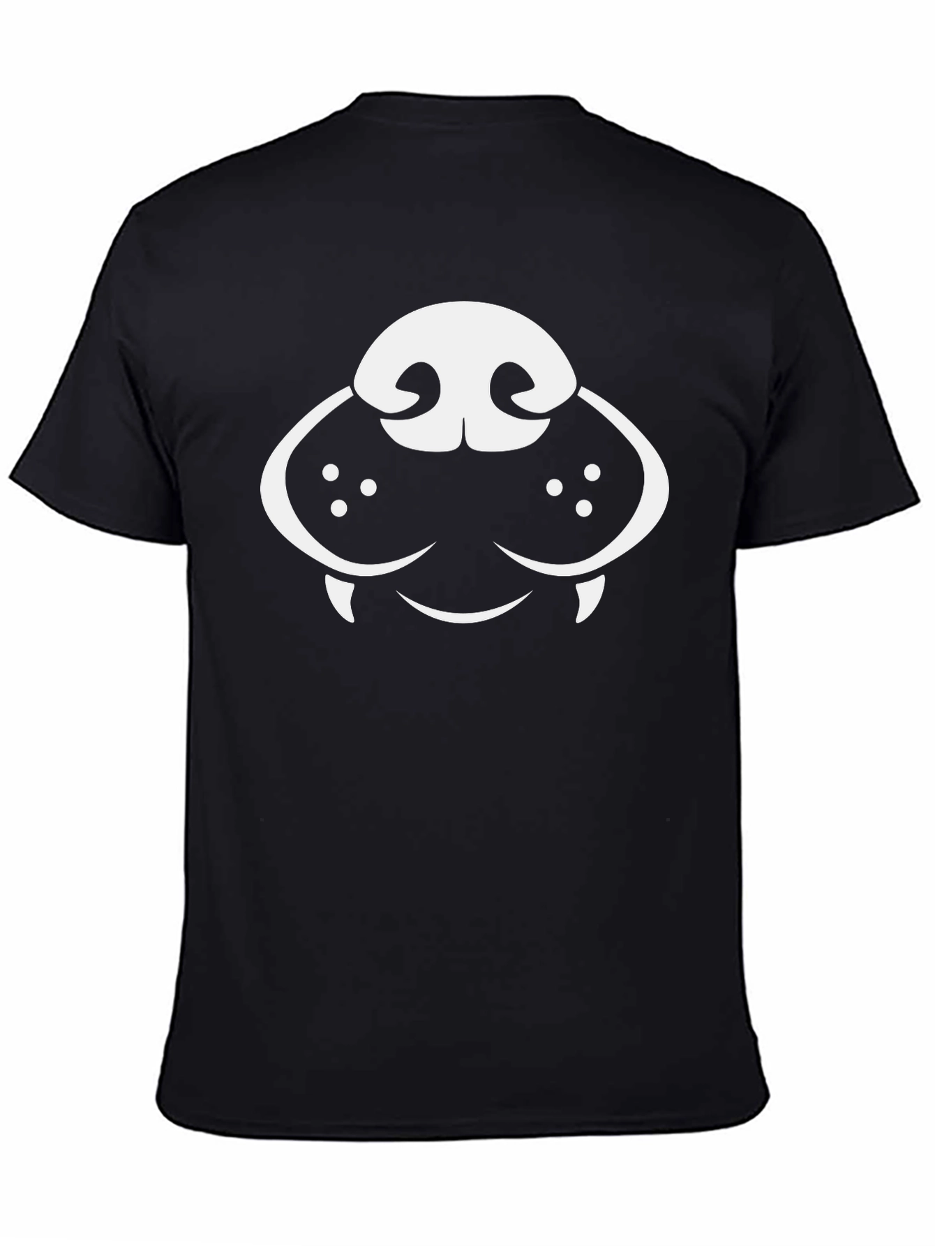 Dog Face Graphic Tee - Black Cotton T-Shirt