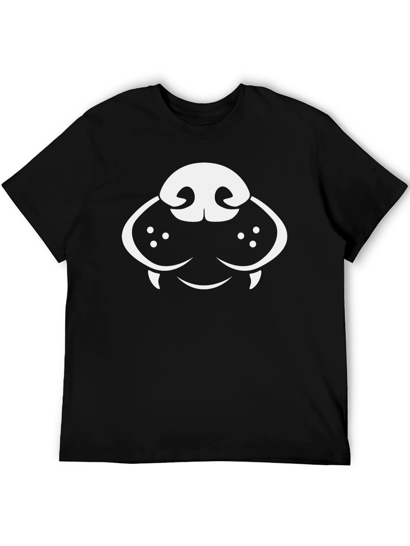 Dog Face Graphic Tee - Black Cotton T-Shirt