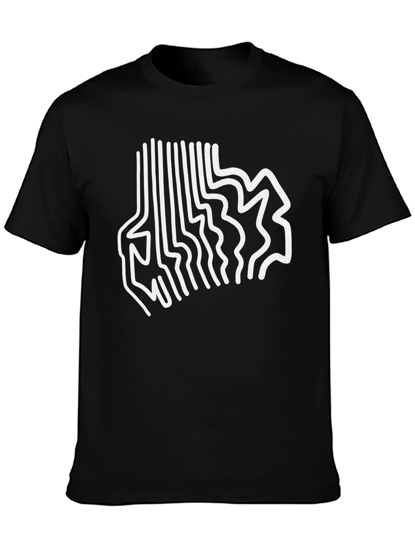 Abstract Line Art Graphic Tee - Modern Black T-Shirt