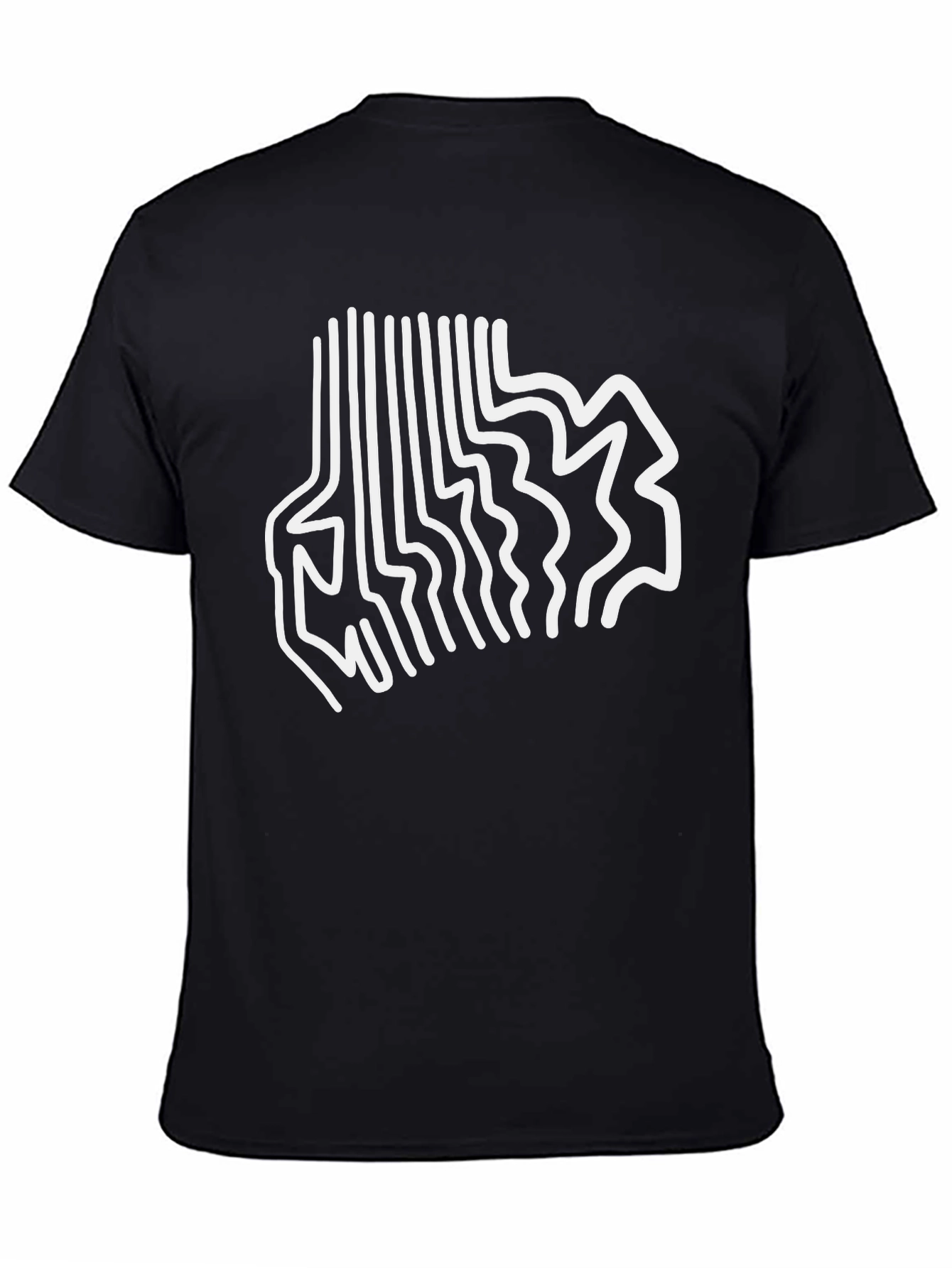 Abstract Line Art Graphic Tee - Modern Black T-Shirt