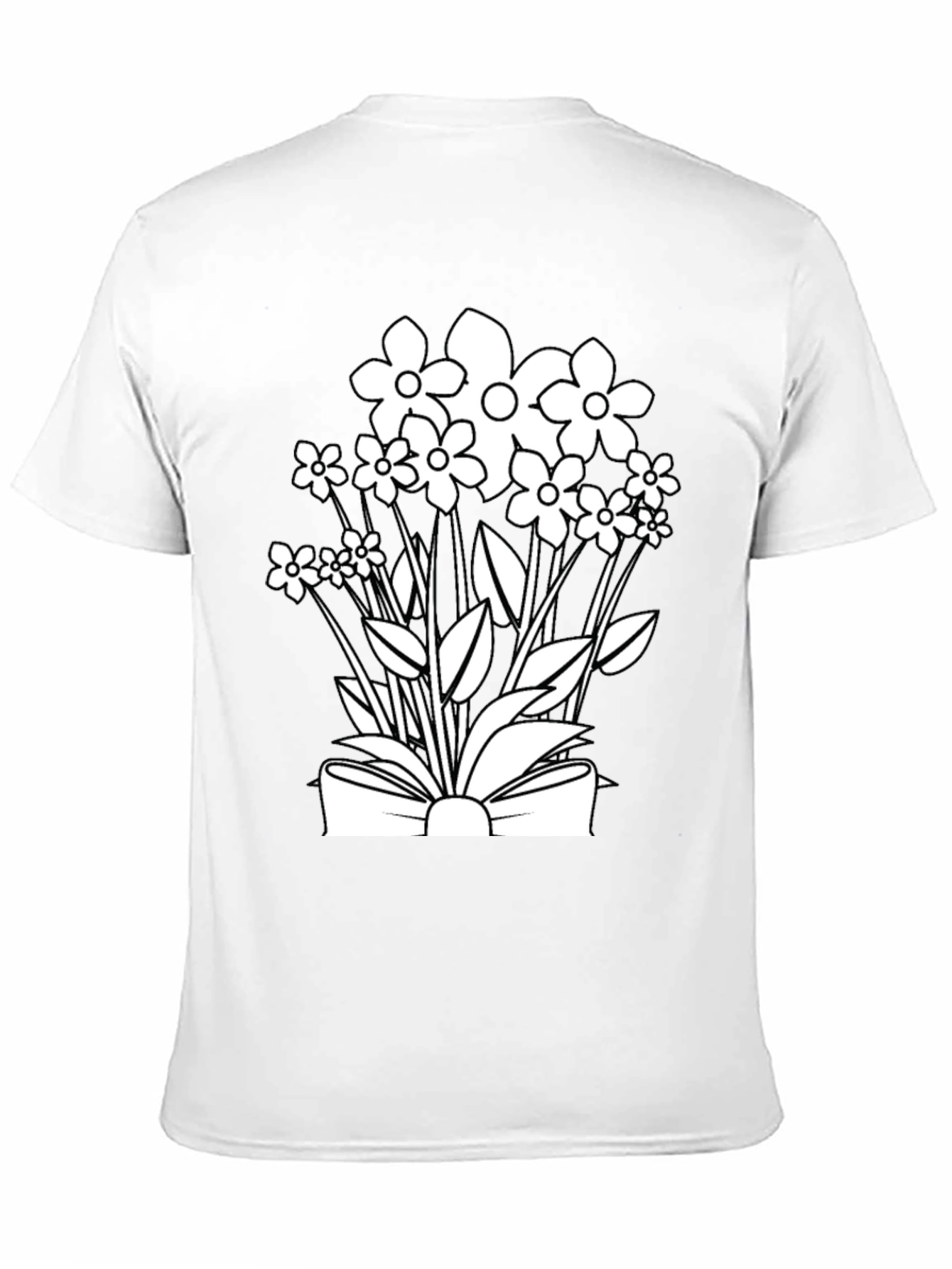 Floral Bouquet Graphic T-Shirt - Black Cotton Tee