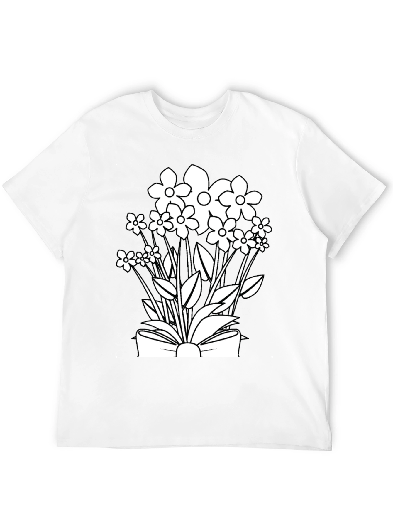 Floral Bouquet Graphic T-Shirt - Black Cotton Tee