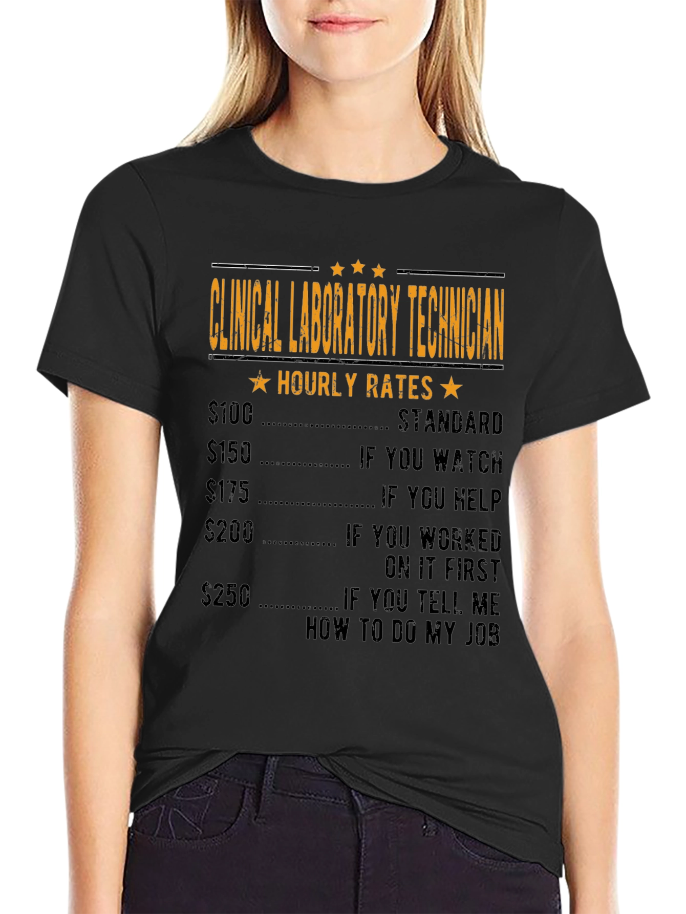 Clinical Lab Tech Hourly Rates Funny T-Shirt