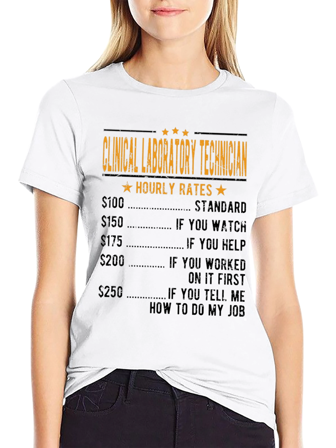 Clinical Lab Tech Hourly Rates Funny T-Shirt