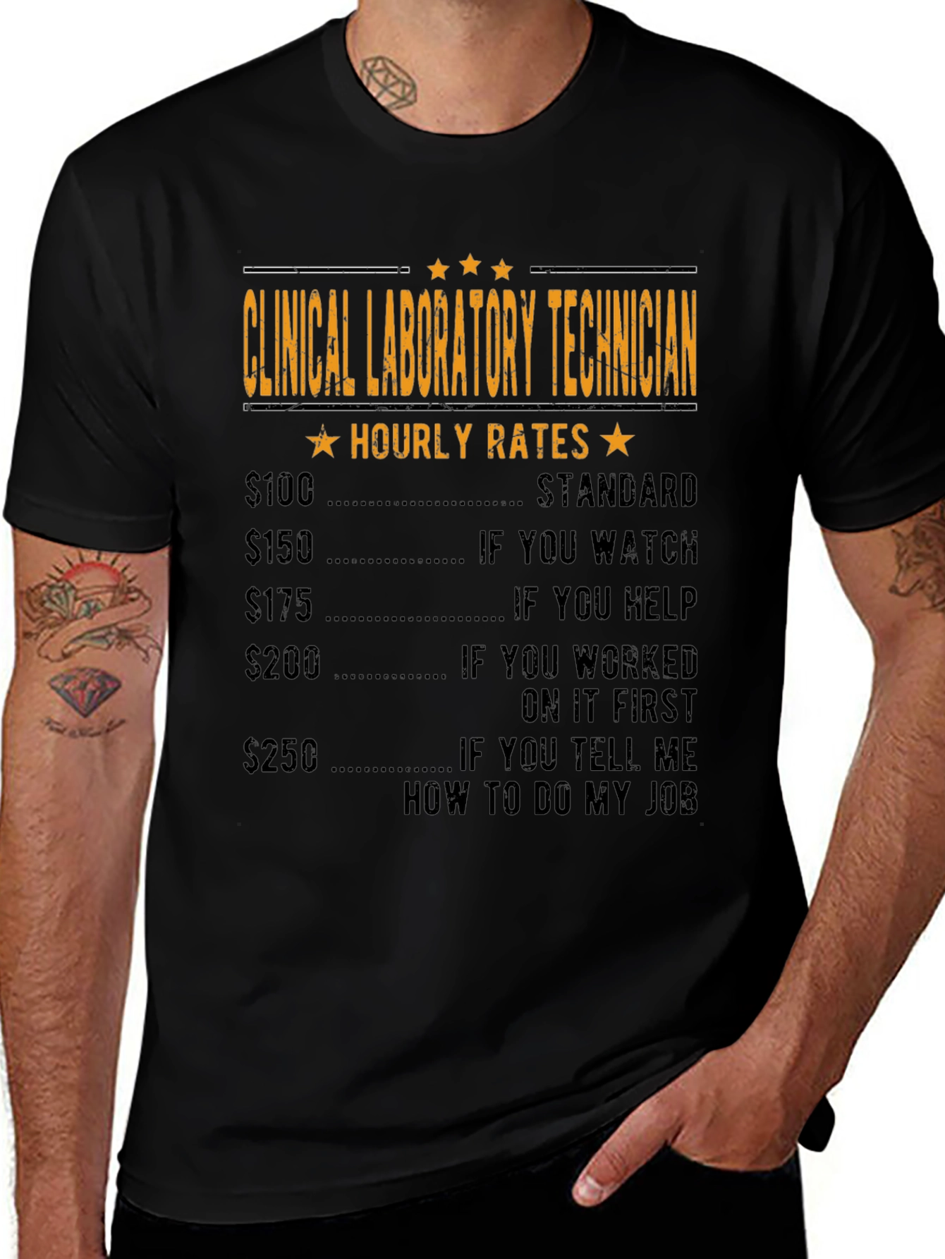 Clinical Lab Tech Hourly Rates Funny T-Shirt