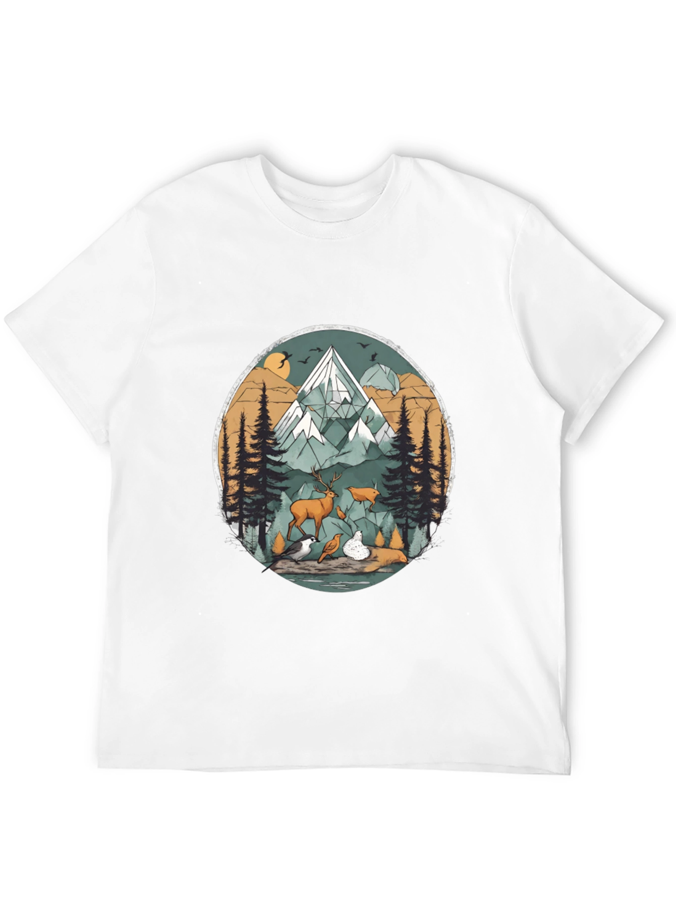 Nature Scene Graphic Tee - Black Unisex Shirt