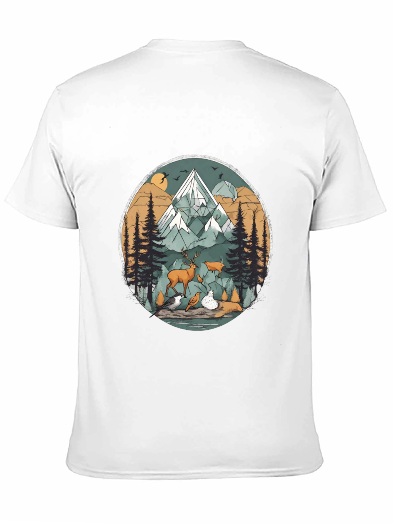Nature Scene Graphic Tee - Black Unisex Shirt