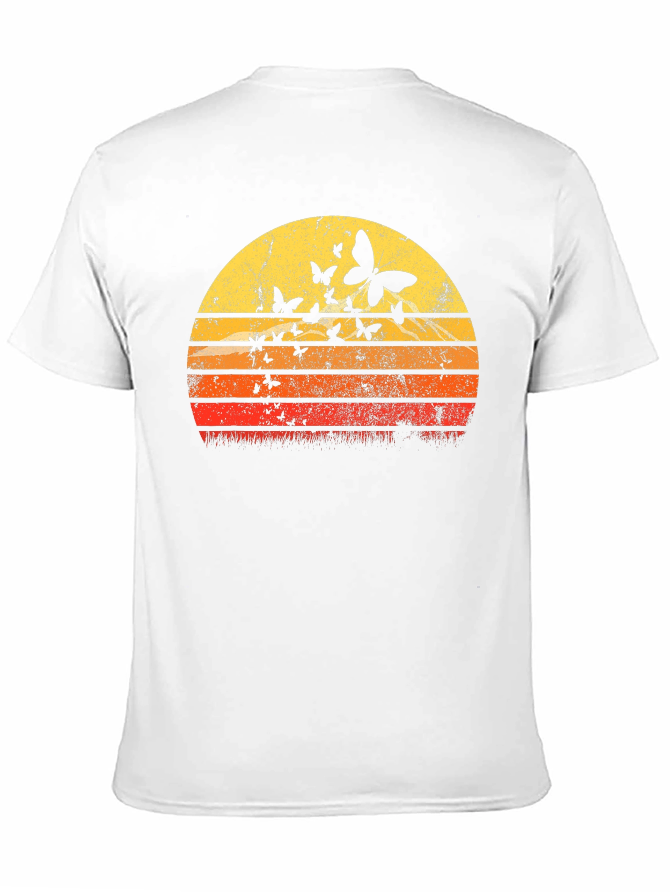 Retro Butterfly Sunset Graphic T-Shirt