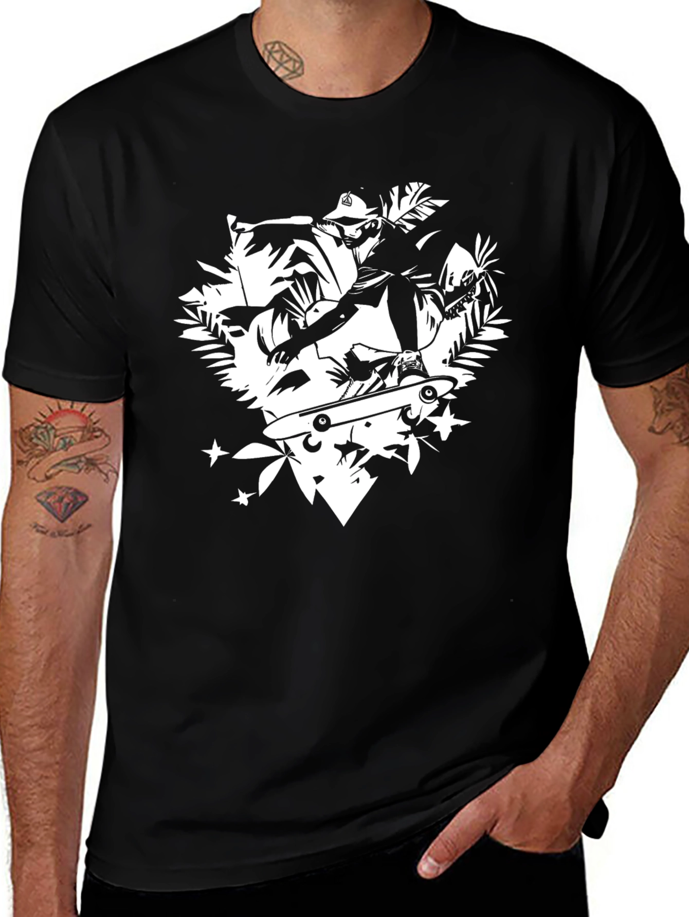 Skateboarding Silhouette Graphic Tee