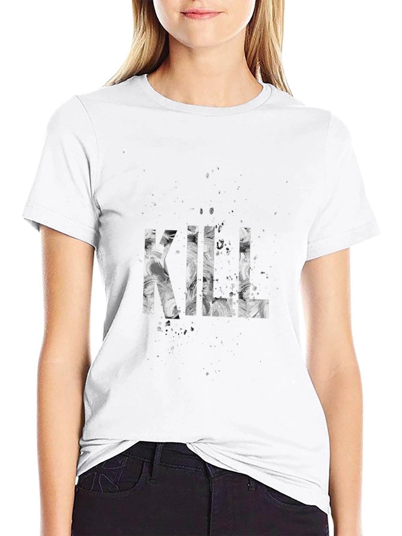 Edgy KILL Graphic Print Tee