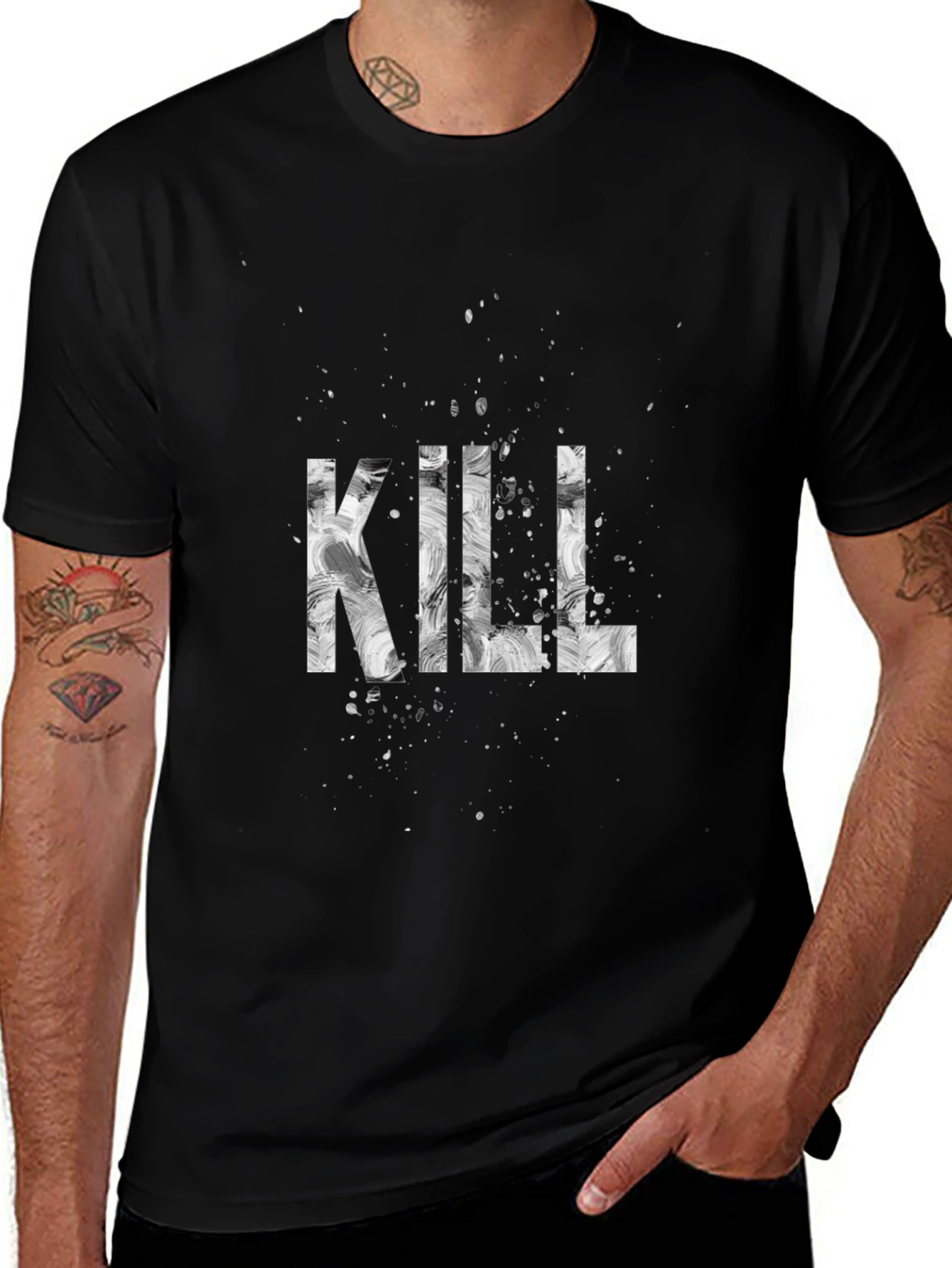 Edgy KILL Graphic Print Tee