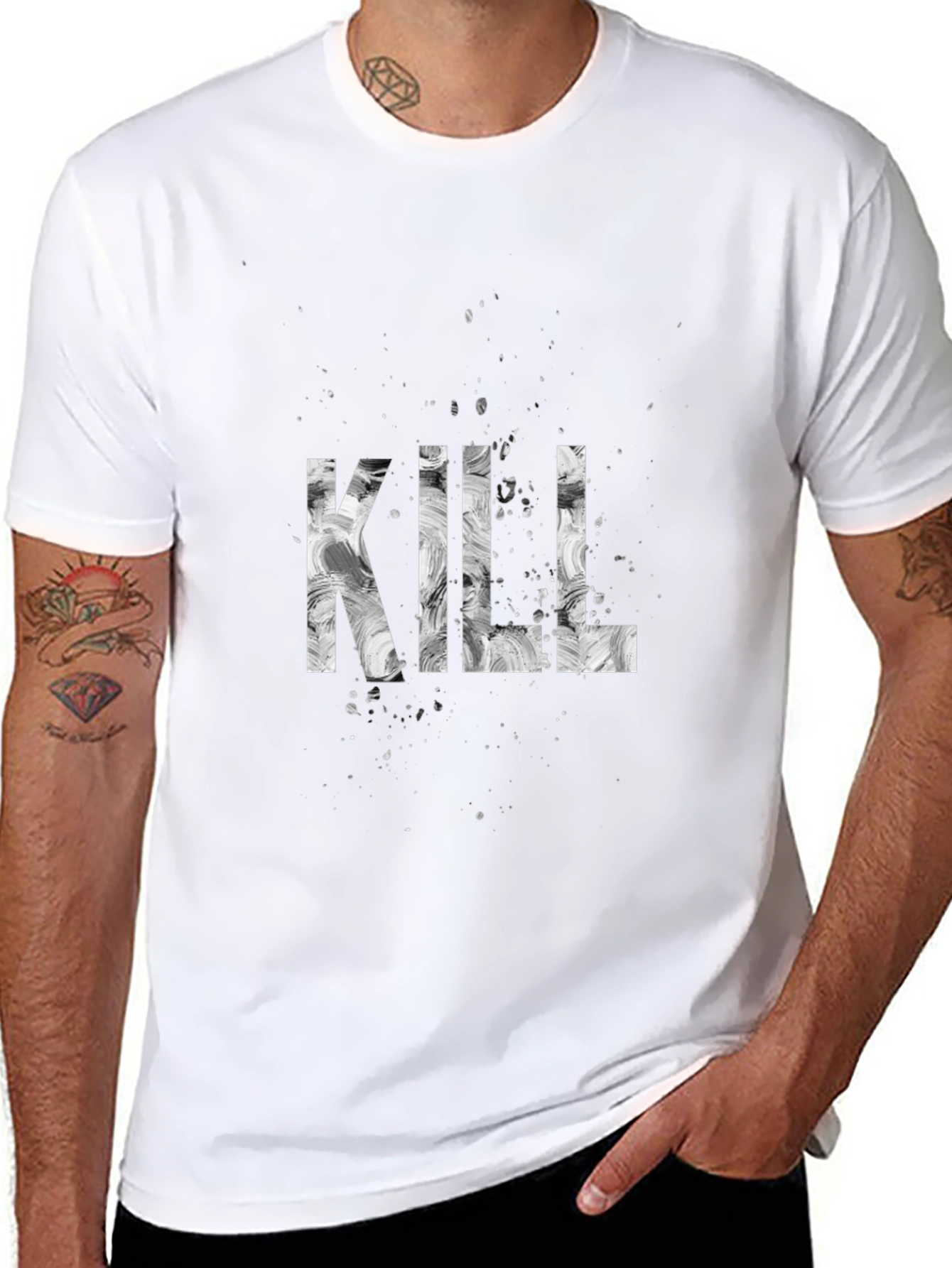 Edgy KILL Graphic Print Tee