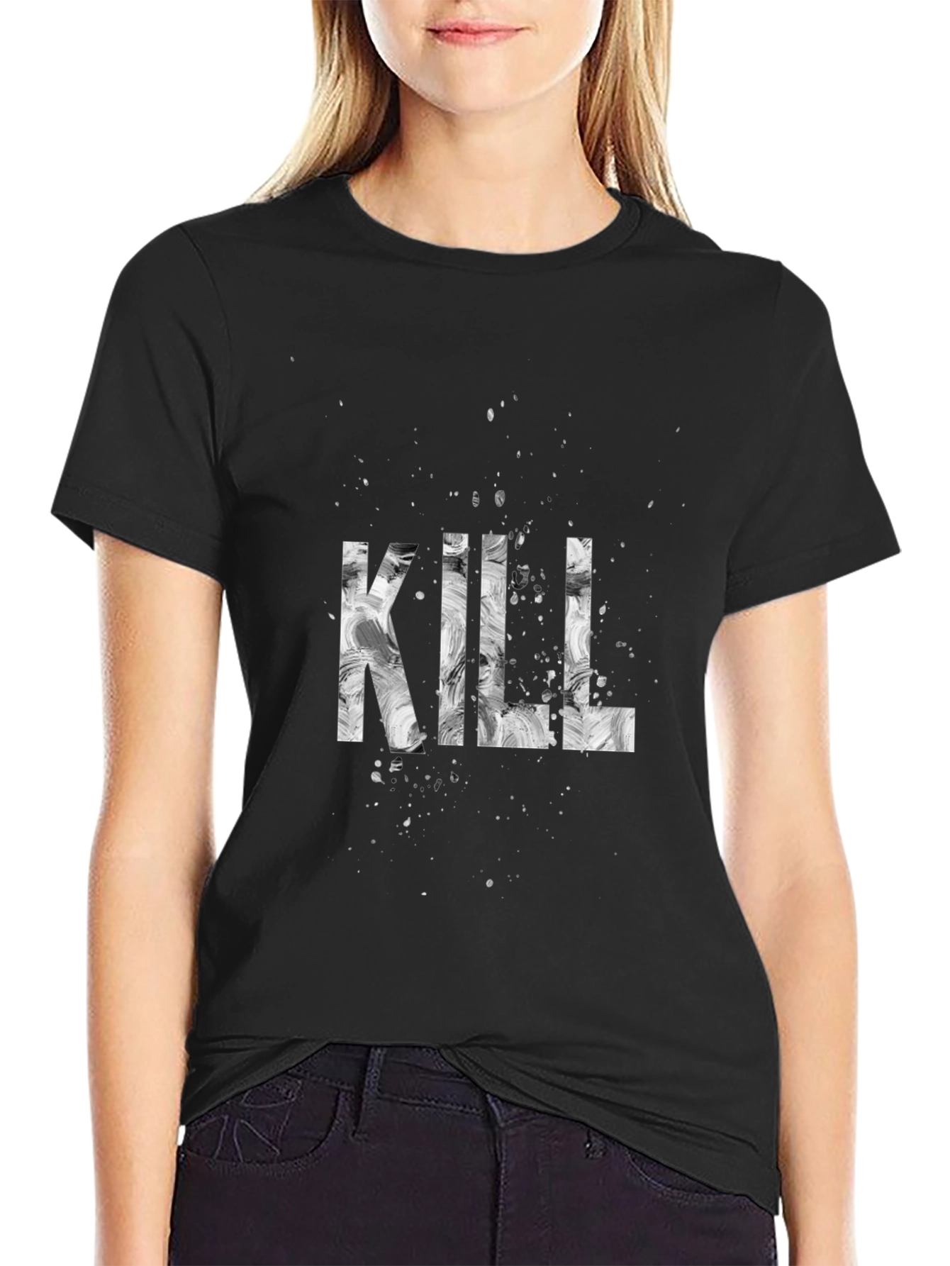 Edgy KILL Graphic Print Tee