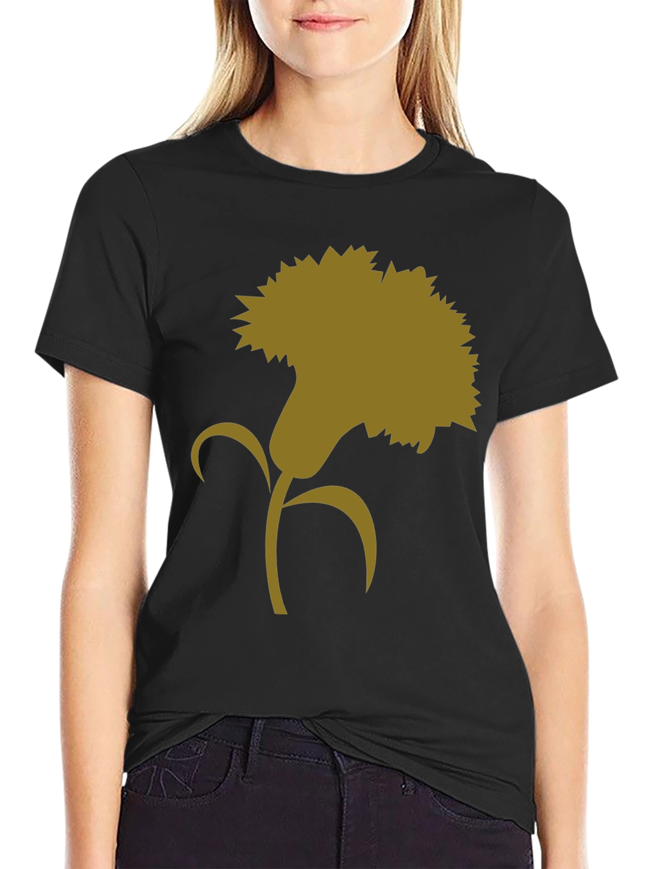 Floral Silhouette Graphic Tee - Classic Style