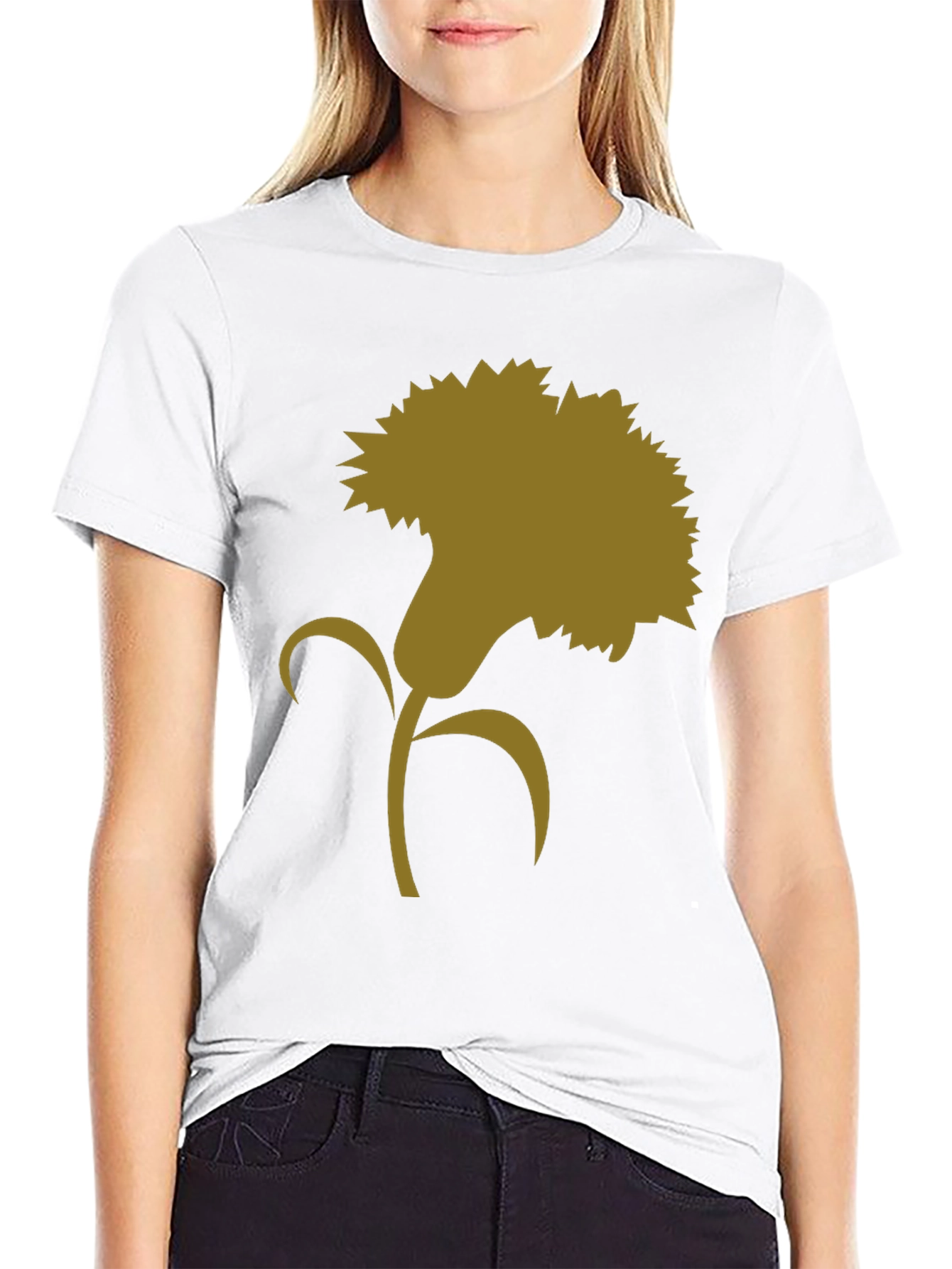 Floral Silhouette Graphic Tee - Classic Style