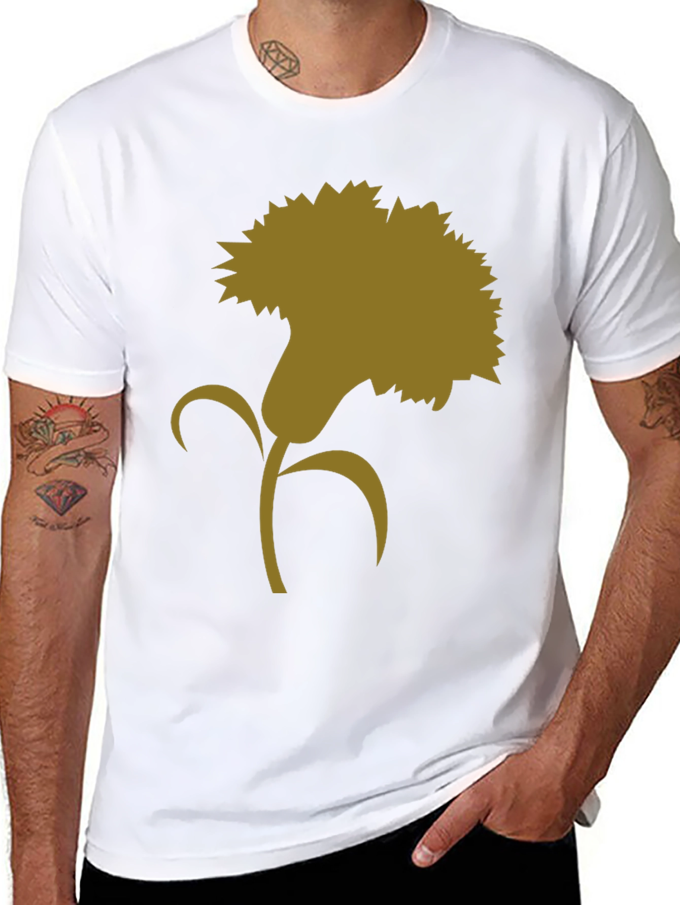 Floral Silhouette Graphic Tee - Classic Style