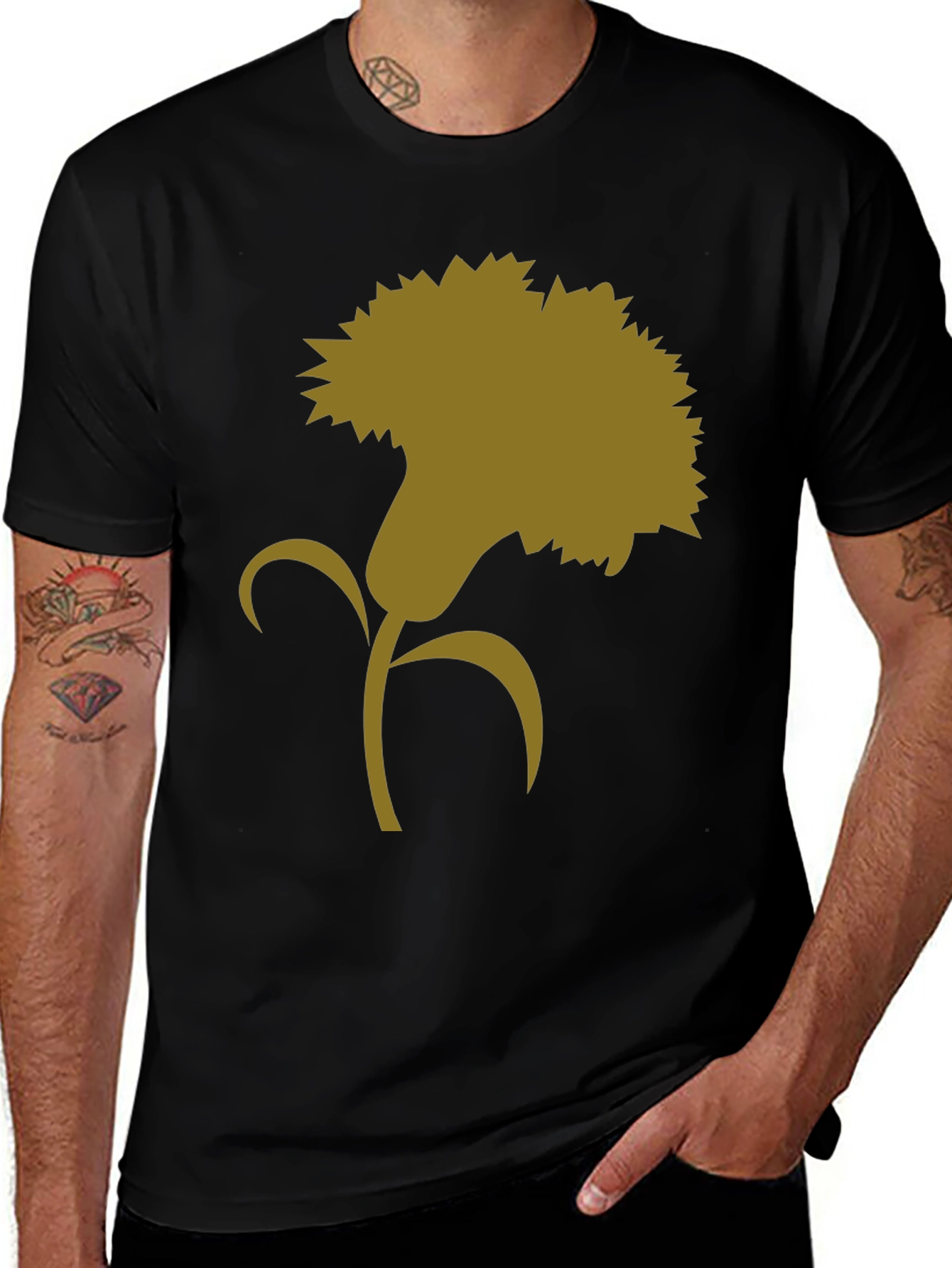 Floral Silhouette Graphic Tee - Classic Style