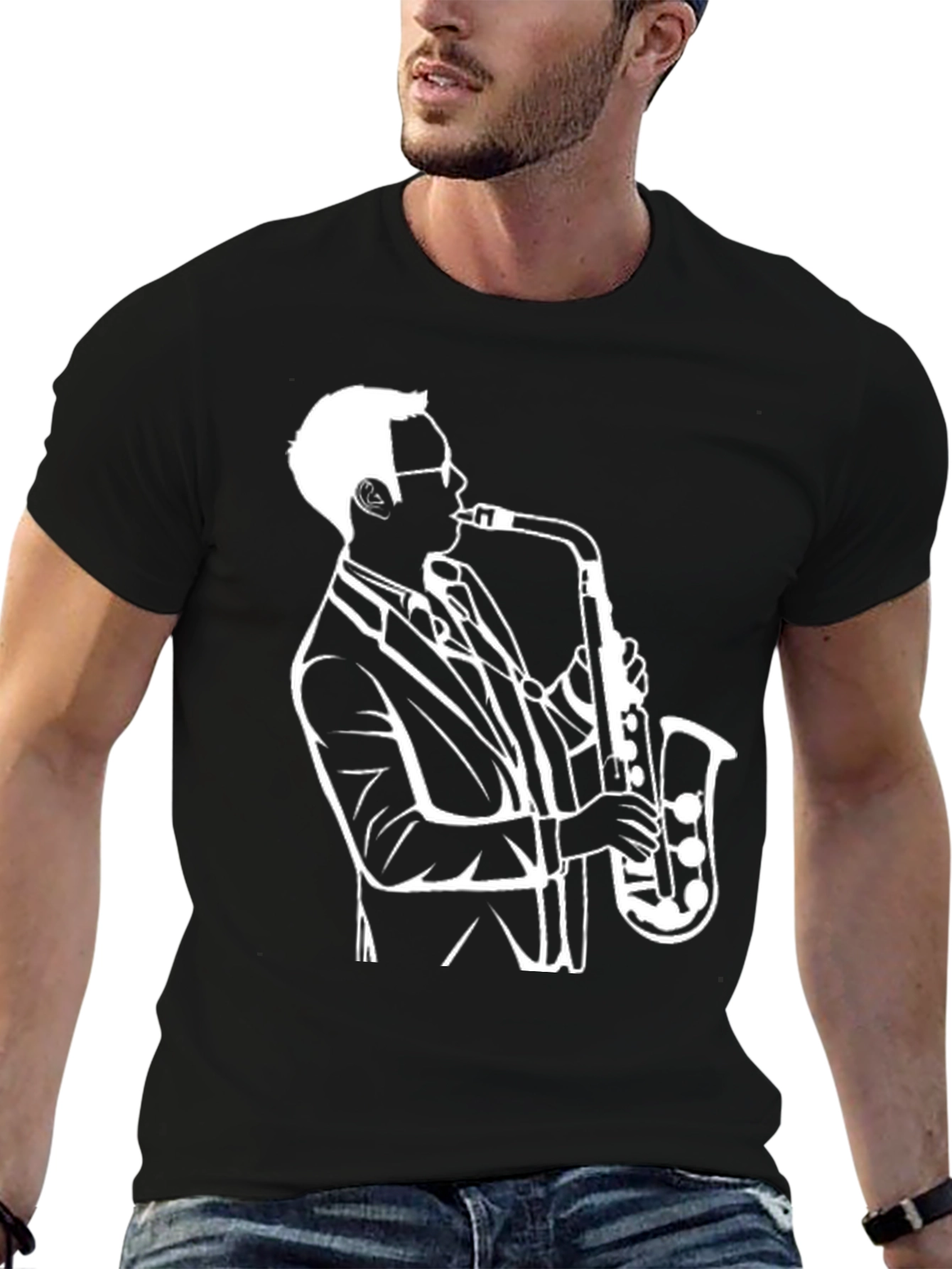 Cool Saxophone Player Graphic Tee