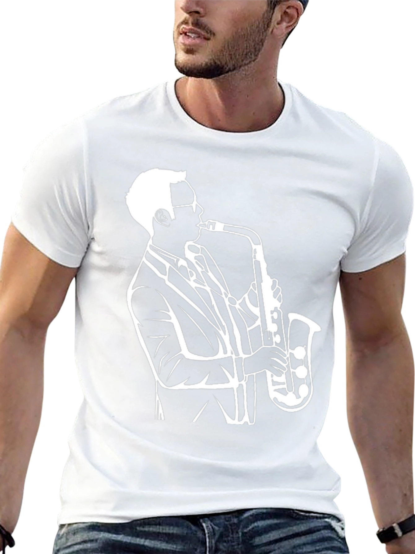 Cool Saxophone Player Graphic Tee