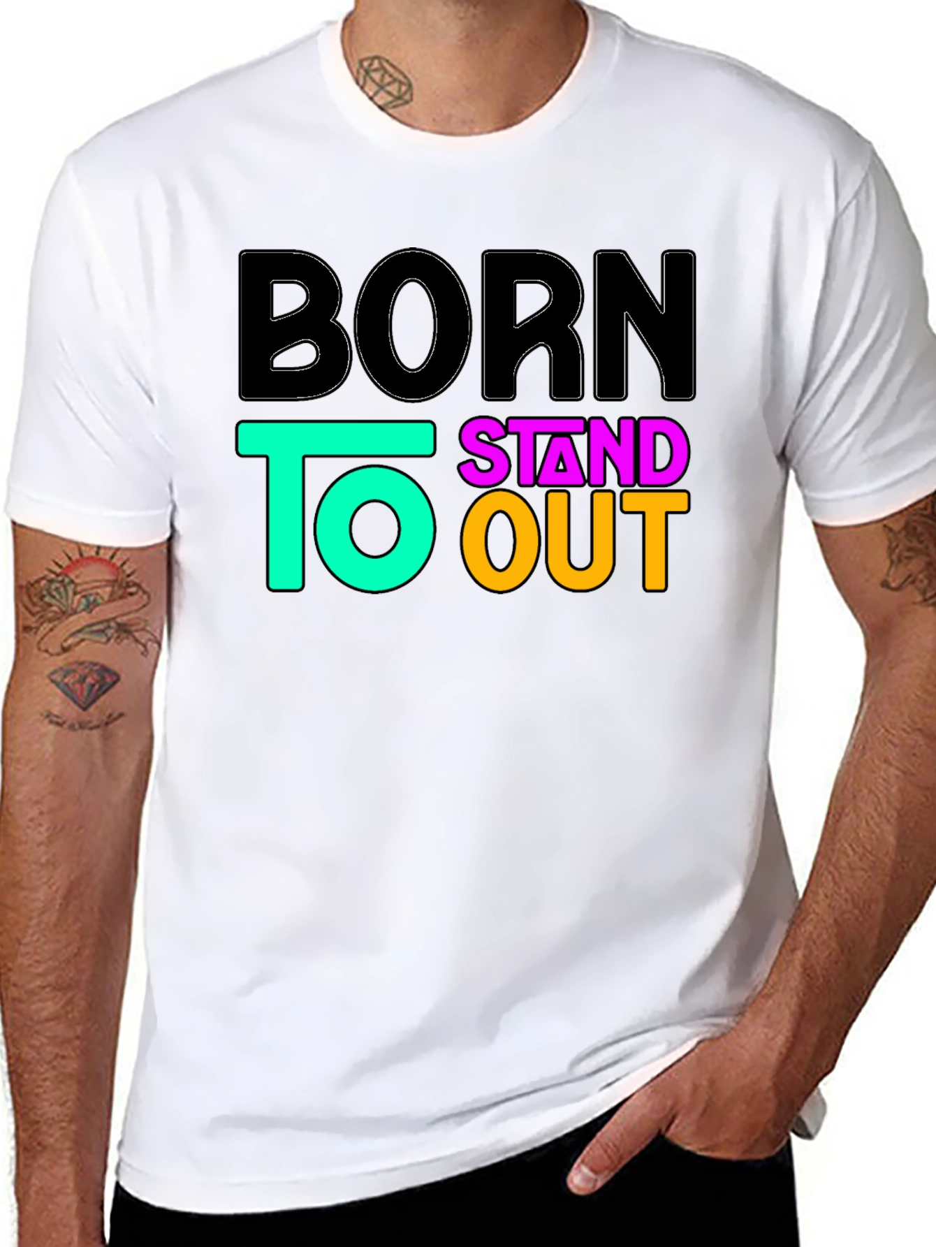 Born to Stand Out Graphic Tee - Black