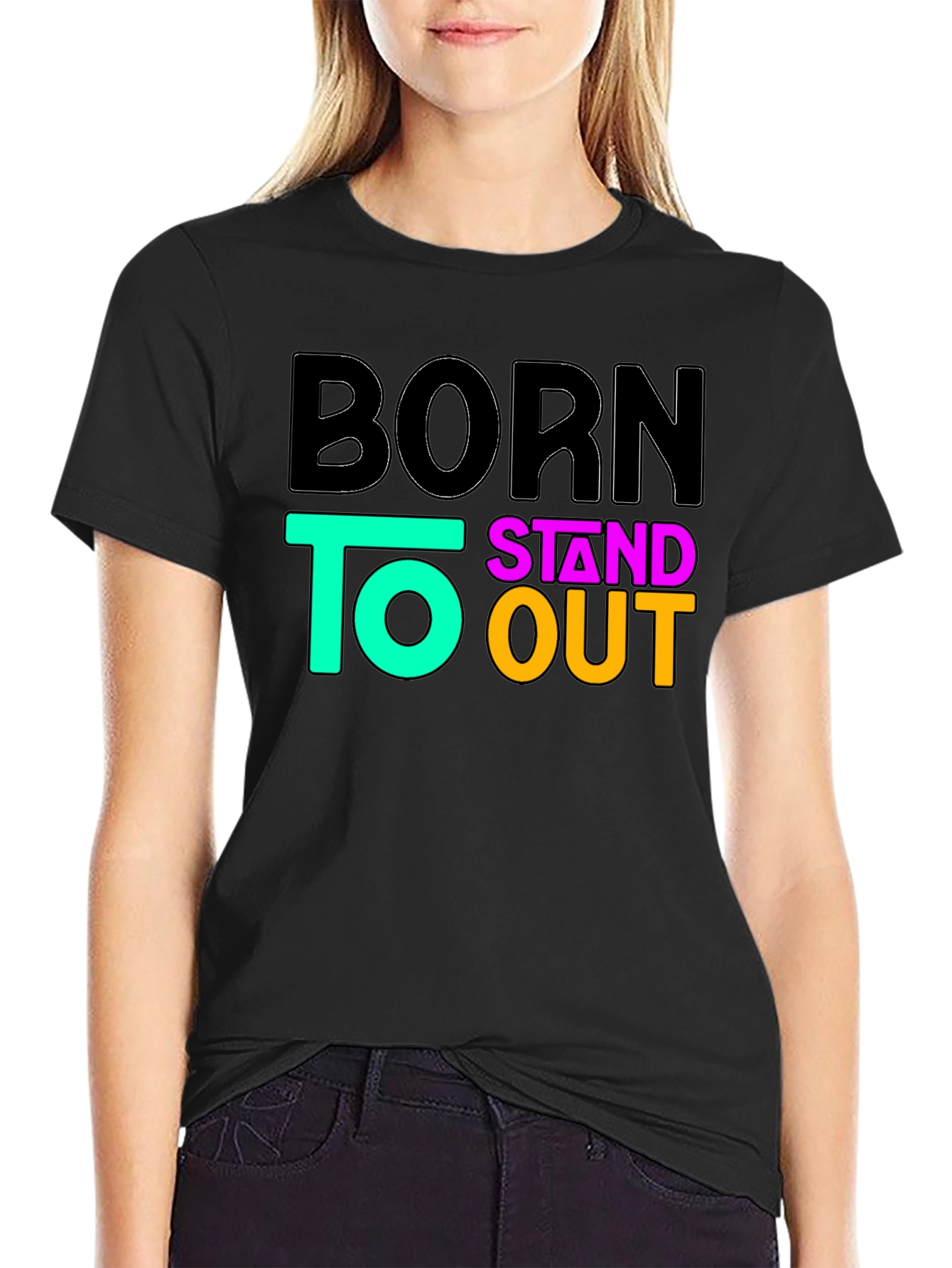 Born to Stand Out Graphic Tee - Black
