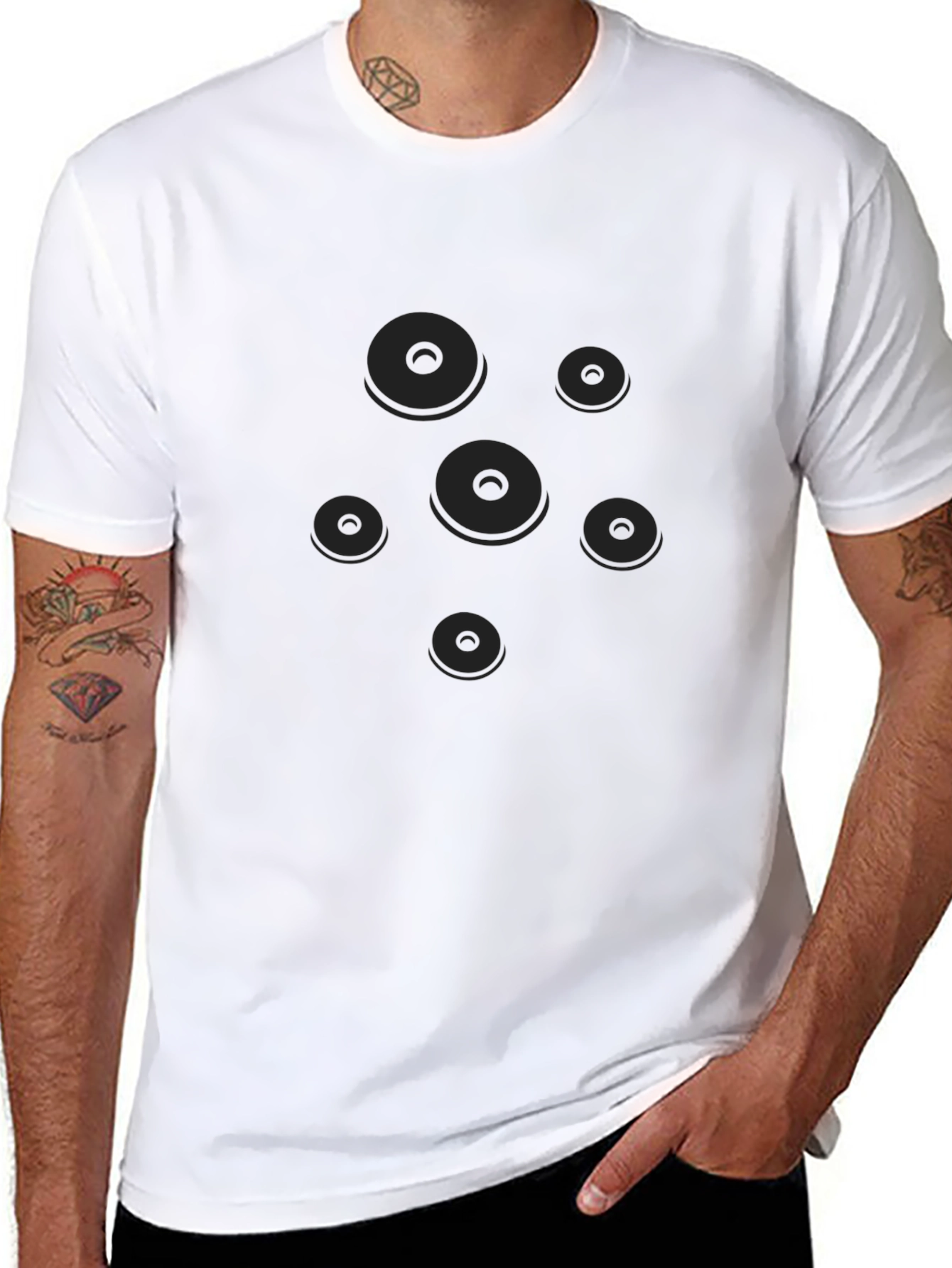 Modern Black T-Shirt with Graphic Circle Design