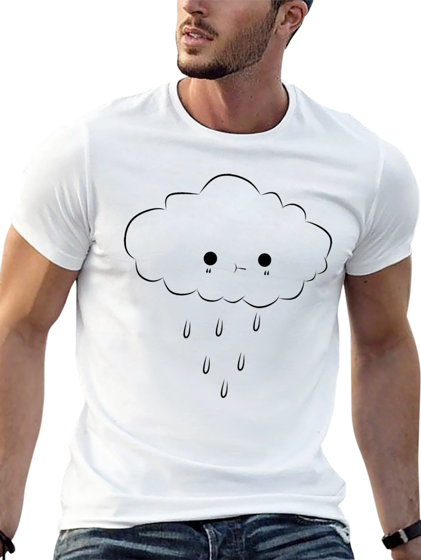 Sad Cloud Graphic Tee - Unisex Black T-Shirt
