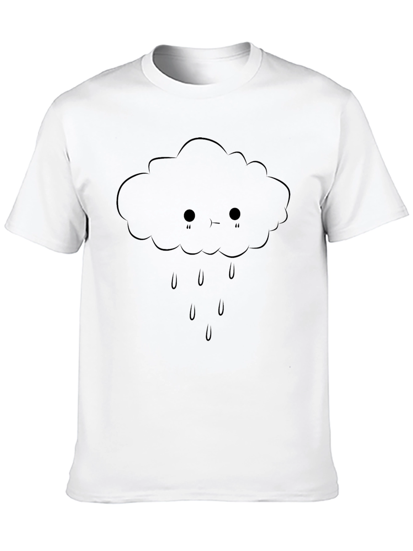 Sad Cloud Graphic Tee - Unisex Black T-Shirt