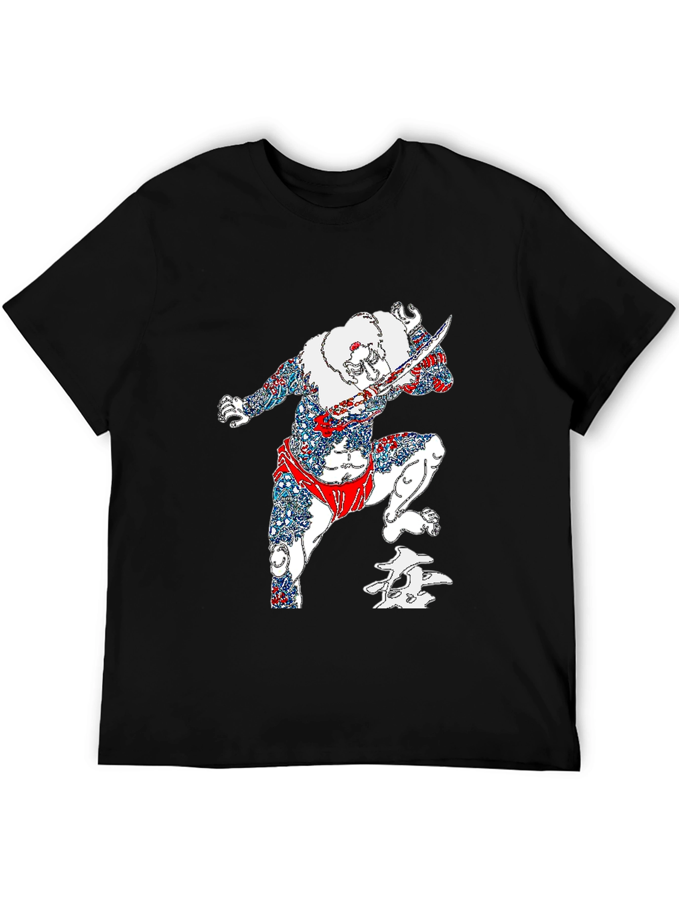 Warrior Graphic Print Black T-Shirt