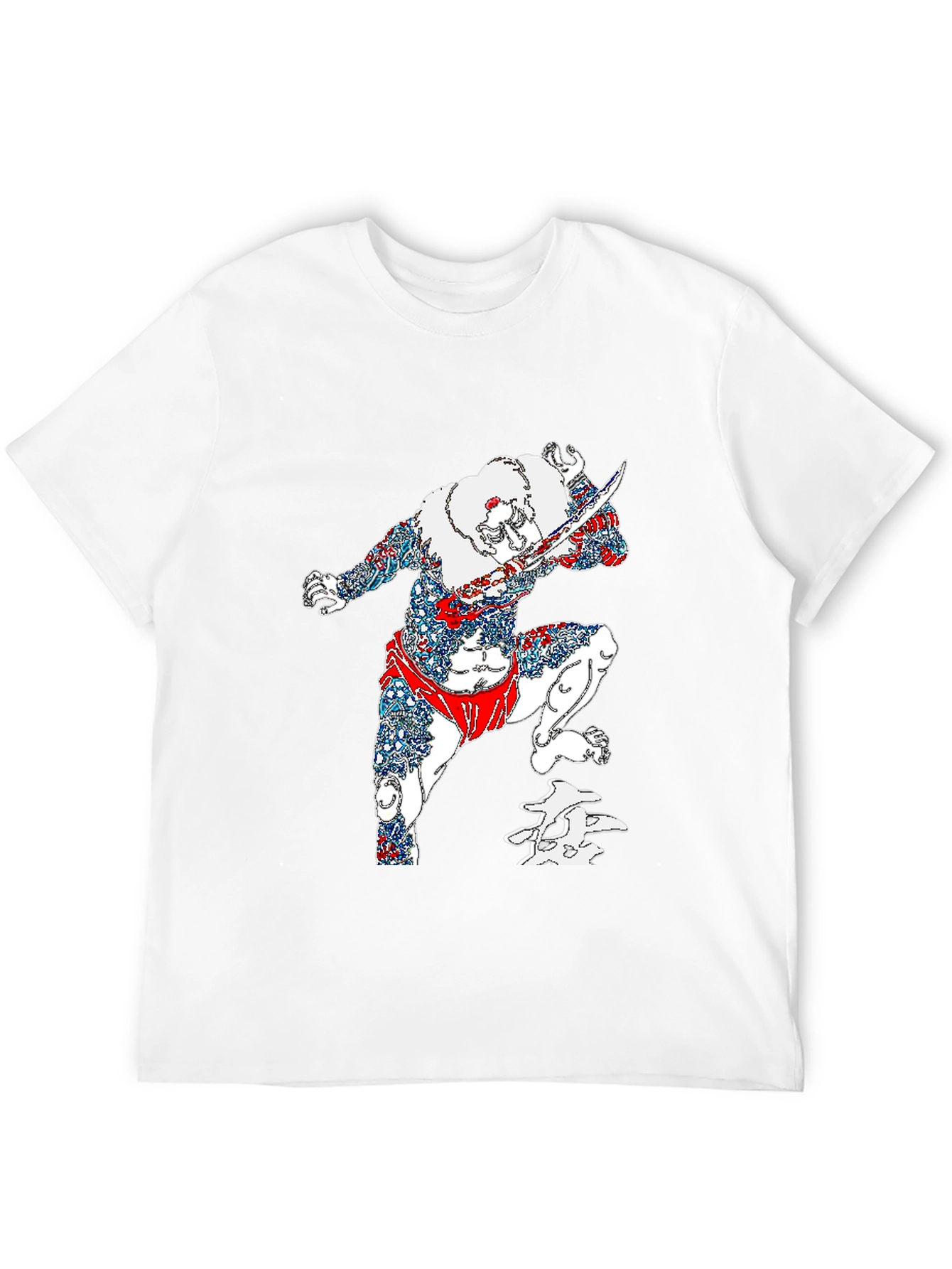 Warrior Graphic Print Black T-Shirt