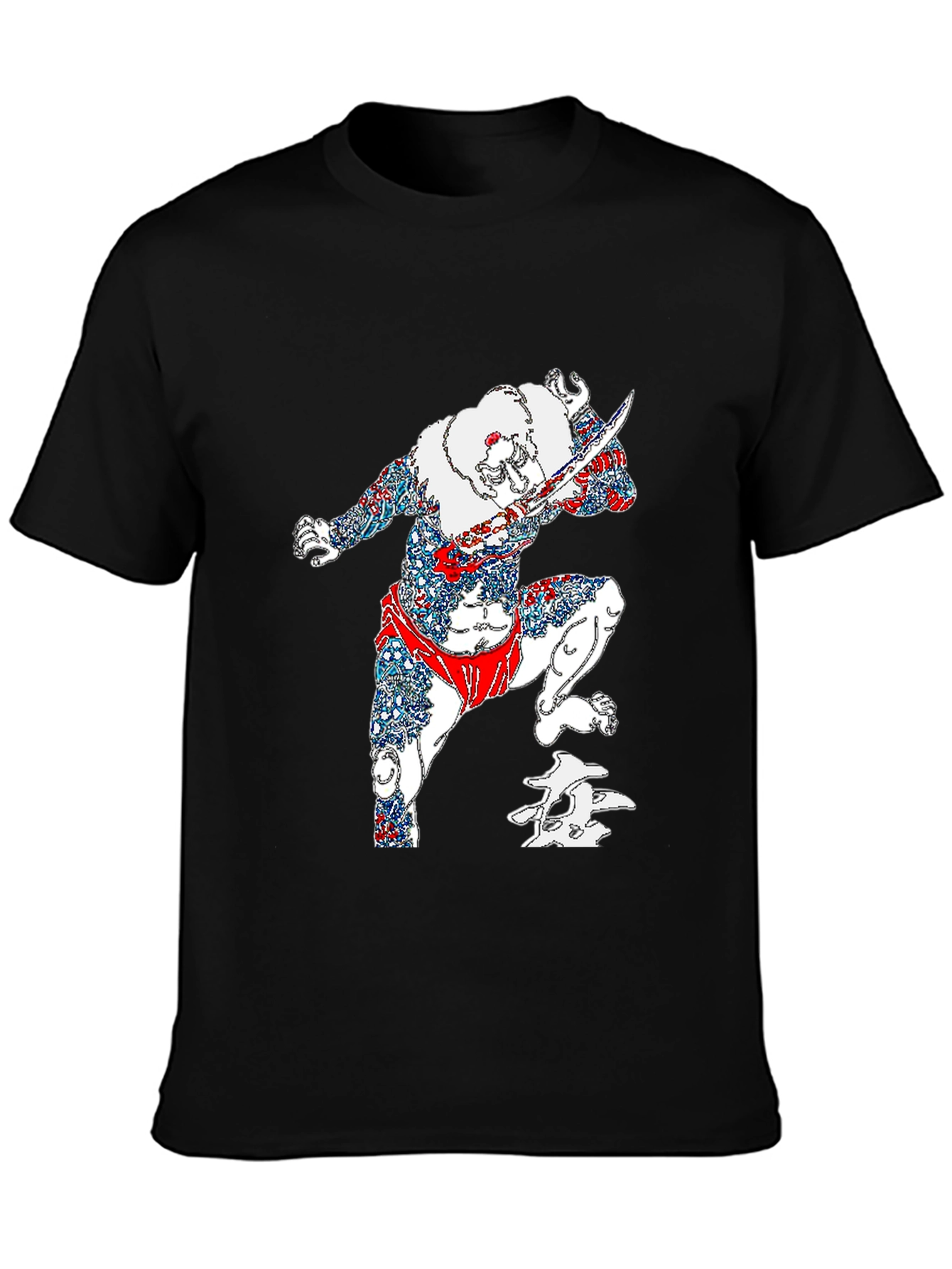 Warrior Graphic Print Black T-Shirt