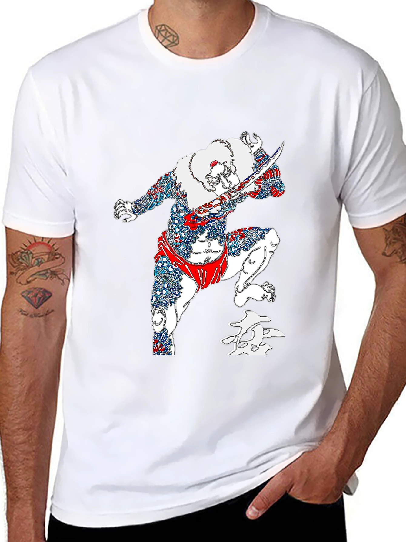 Warrior Graphic Print Black T-Shirt