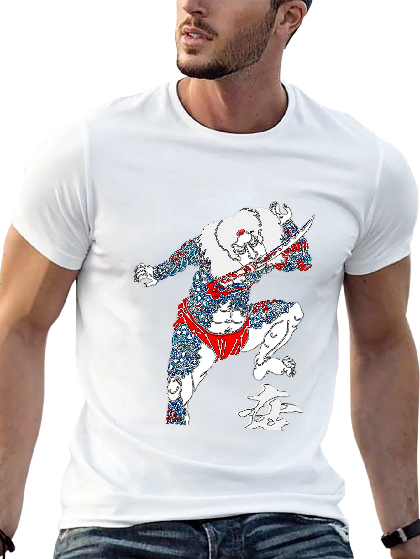 Warrior Graphic Print Black T-Shirt