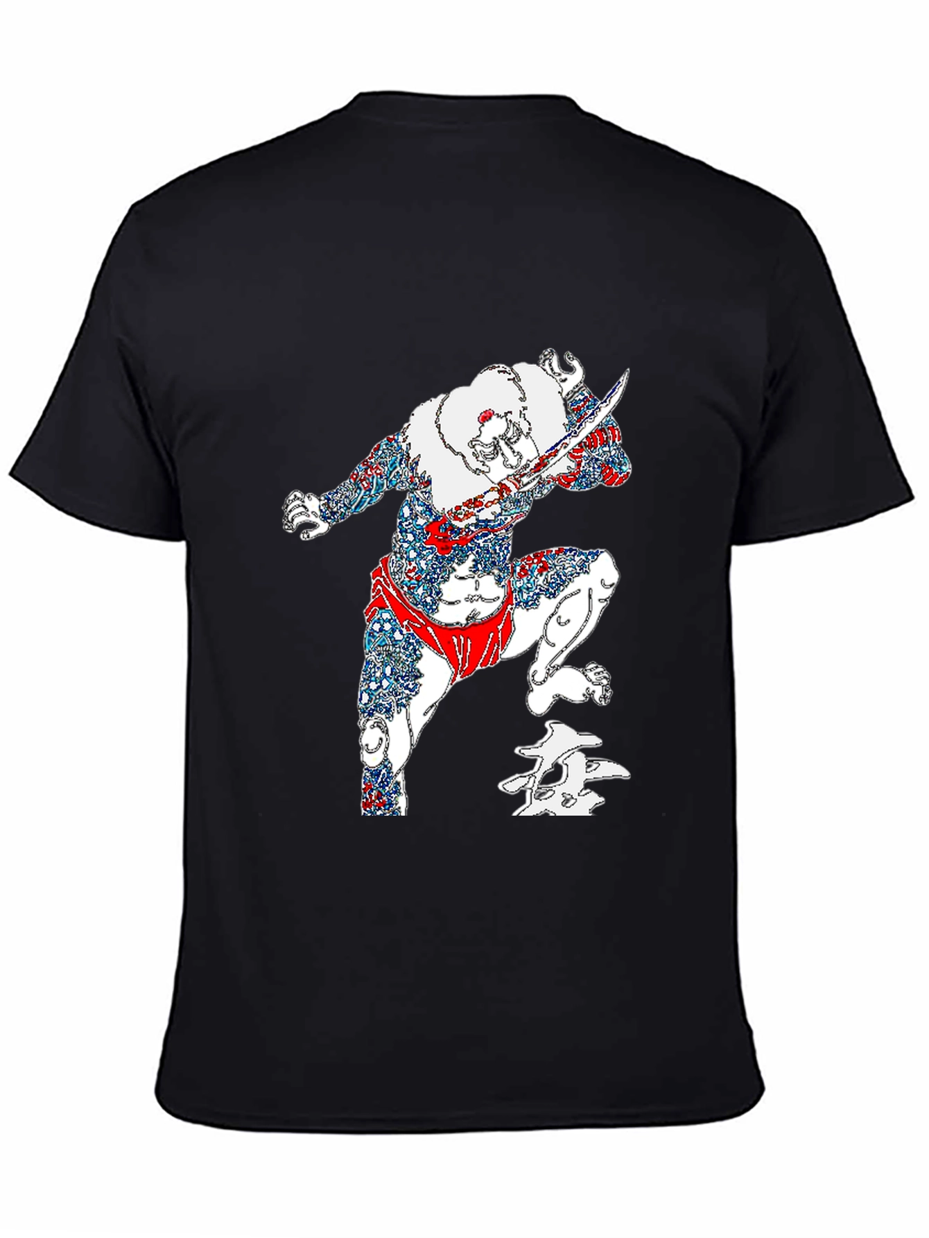 Warrior Graphic Print Black T-Shirt