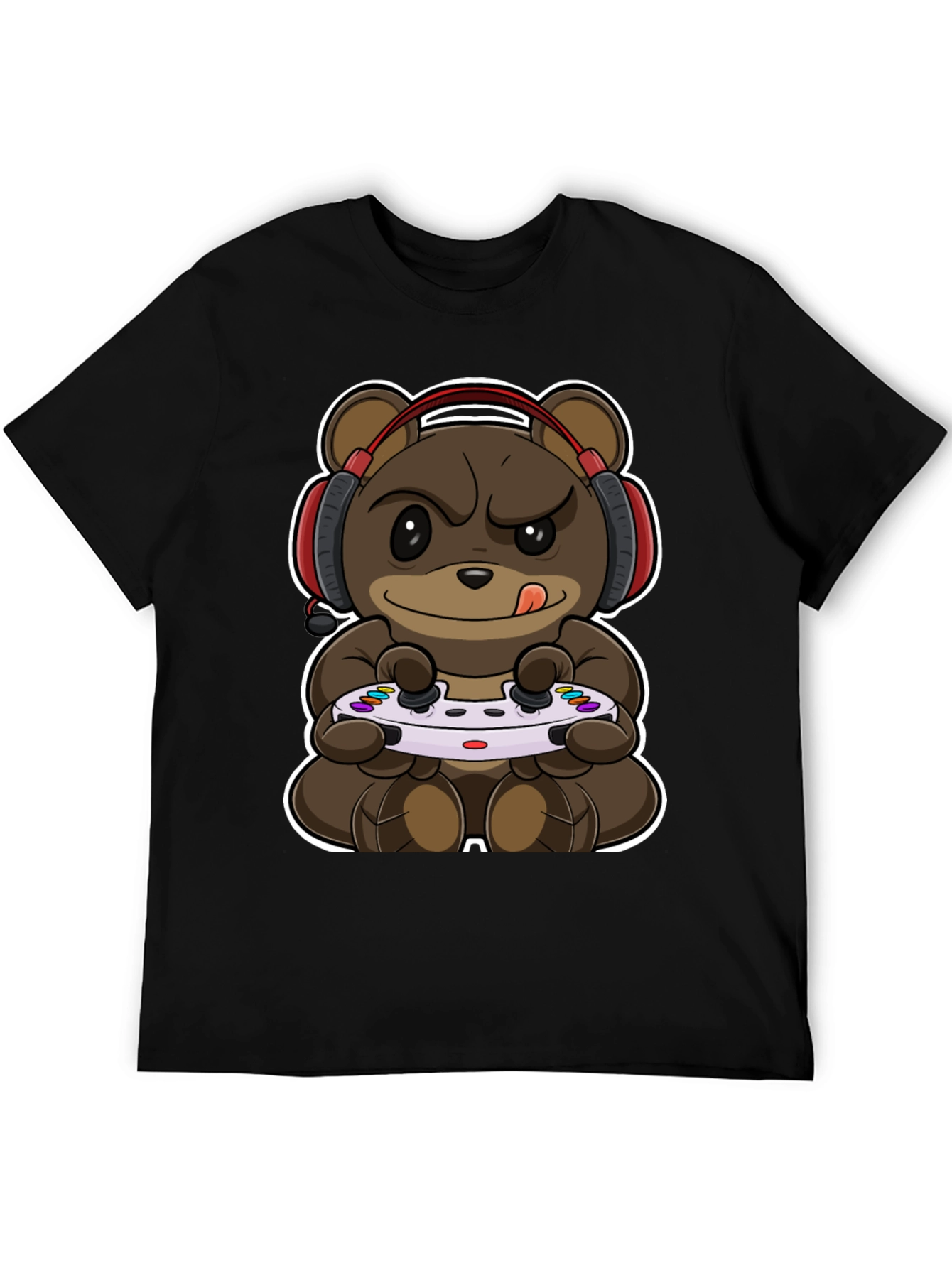 Gamer Bear Graphic Tee - Playful Style