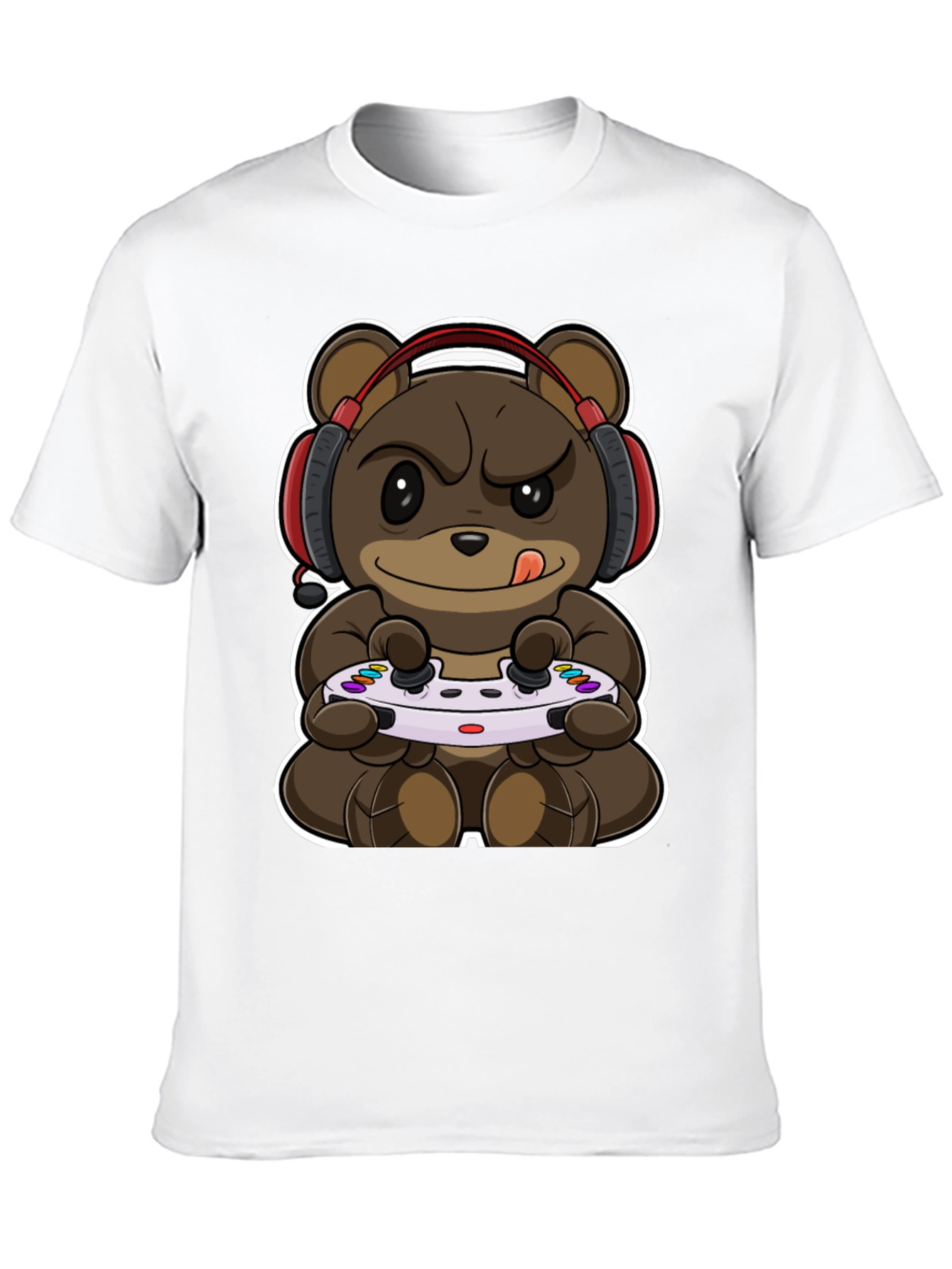 Gamer Bear Graphic Tee - Playful Style