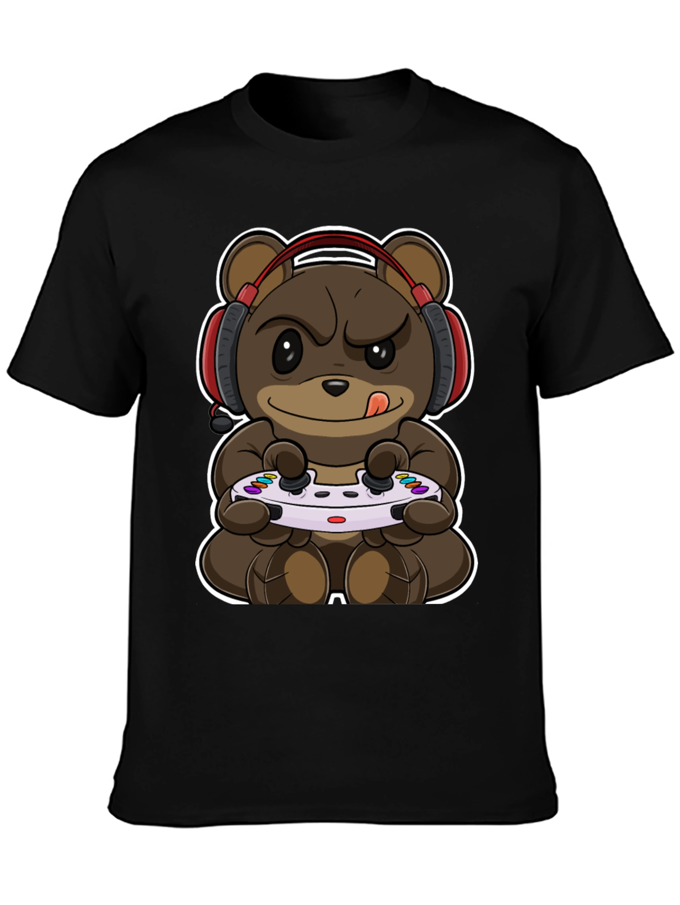 Gamer Bear Graphic Tee - Playful Style