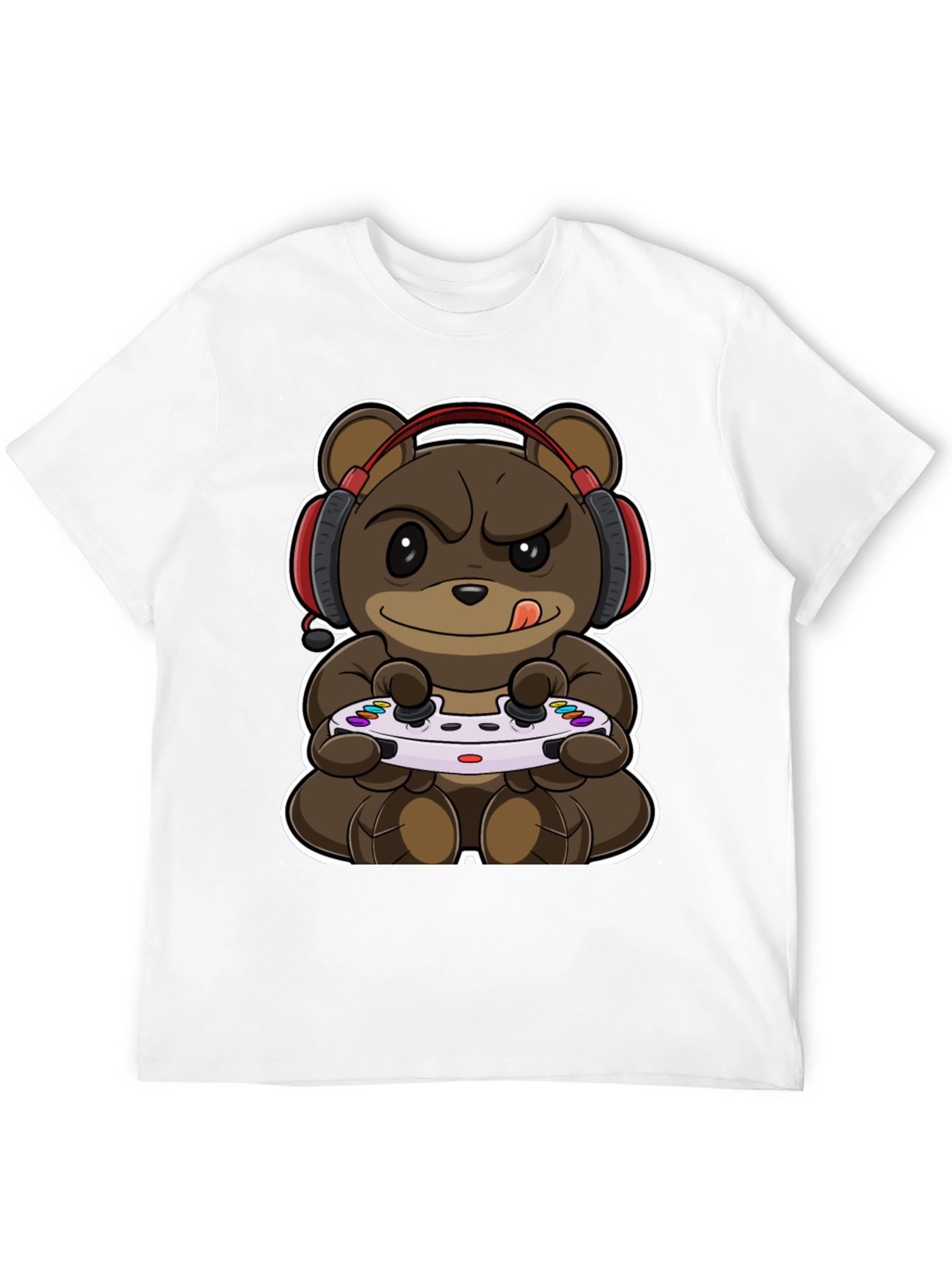 Gamer Bear Graphic Tee - Playful Style