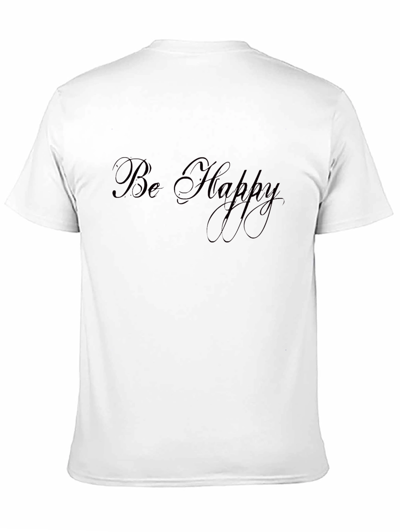 Be Happy Black Graphic T-Shirt